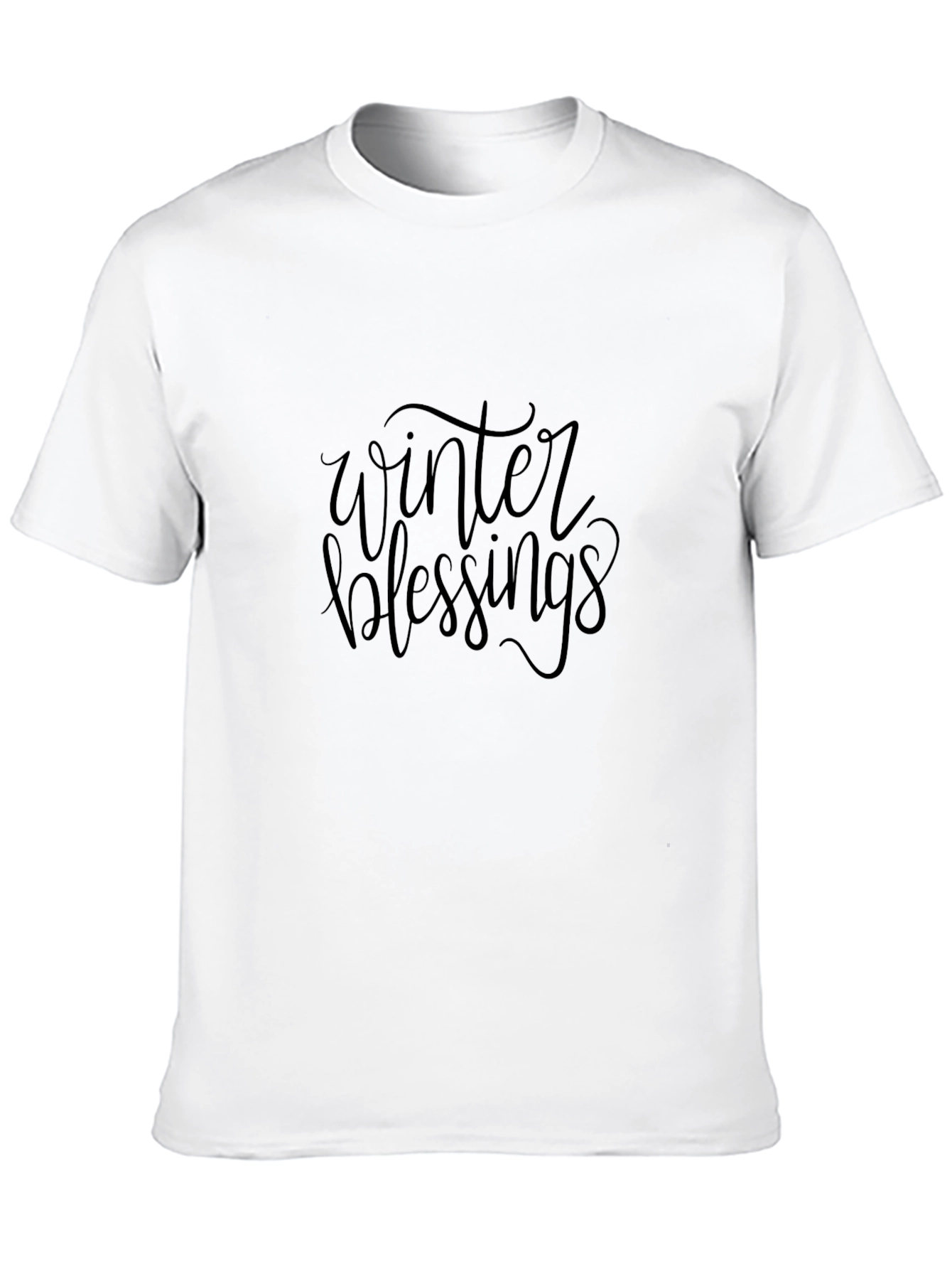 Winter Blessings Black Crew Neck T-Shirt