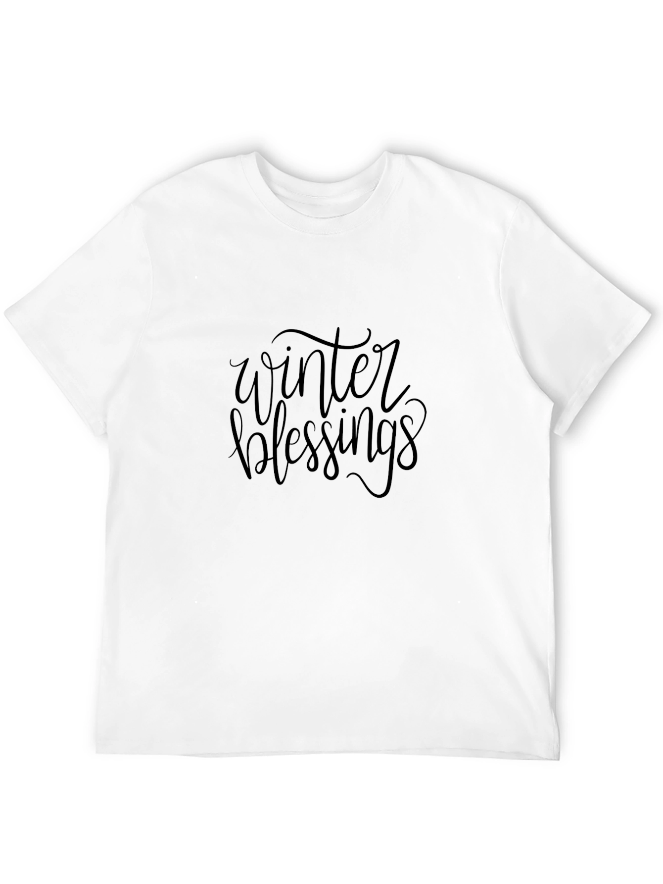 Winter Blessings Black Crew Neck T-Shirt