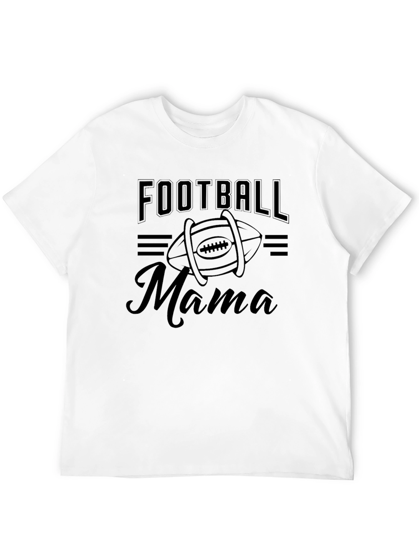 Football Mama Graphic T-Shirt - Black
