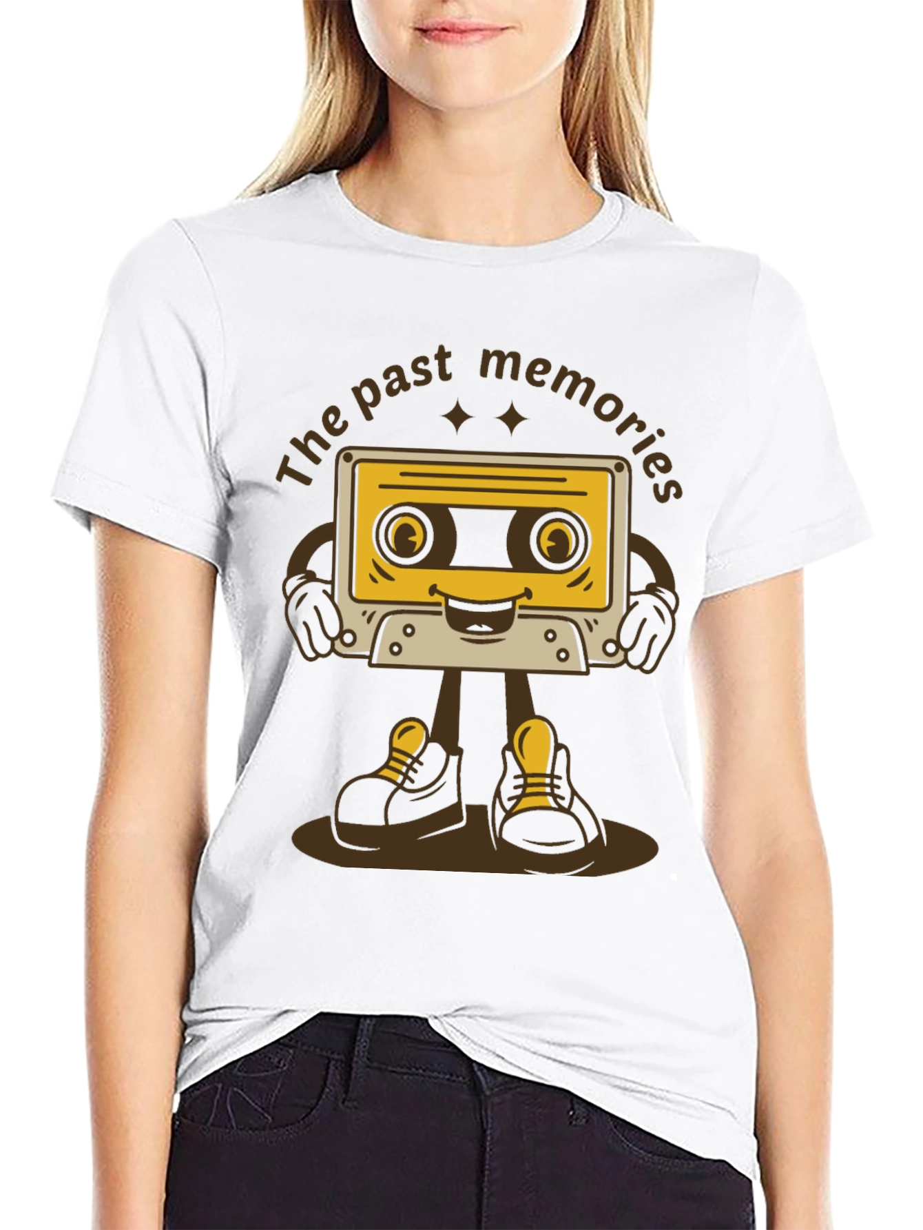 Retro Cartoon Cassette Tape T-Shirt - Past Memories