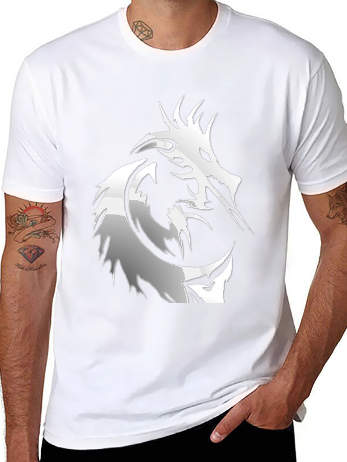 Dragon Graphic Tee - Black Cotton T-Shirt