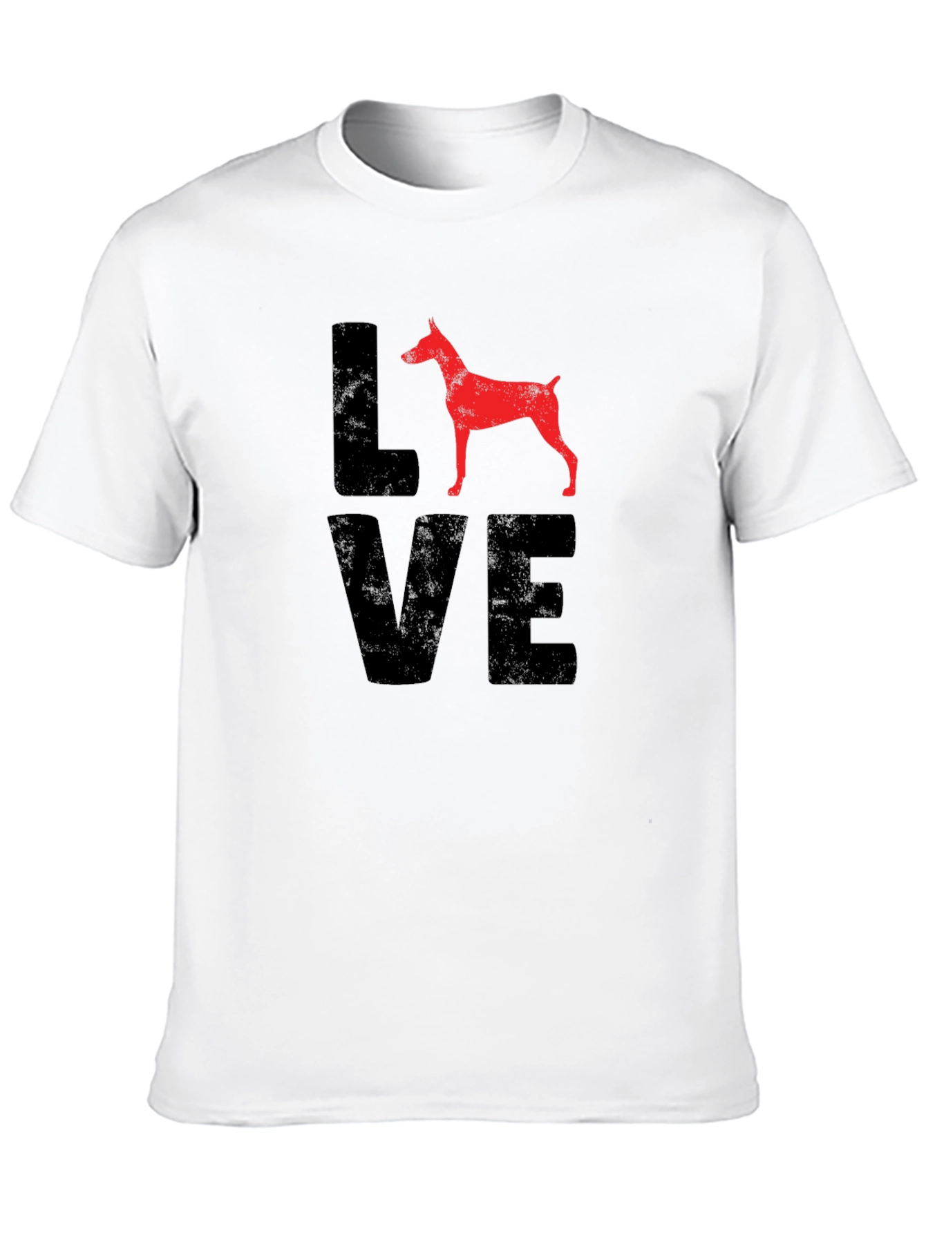 Dog Lover Tee - Red Dog Silhouette LOVE Design