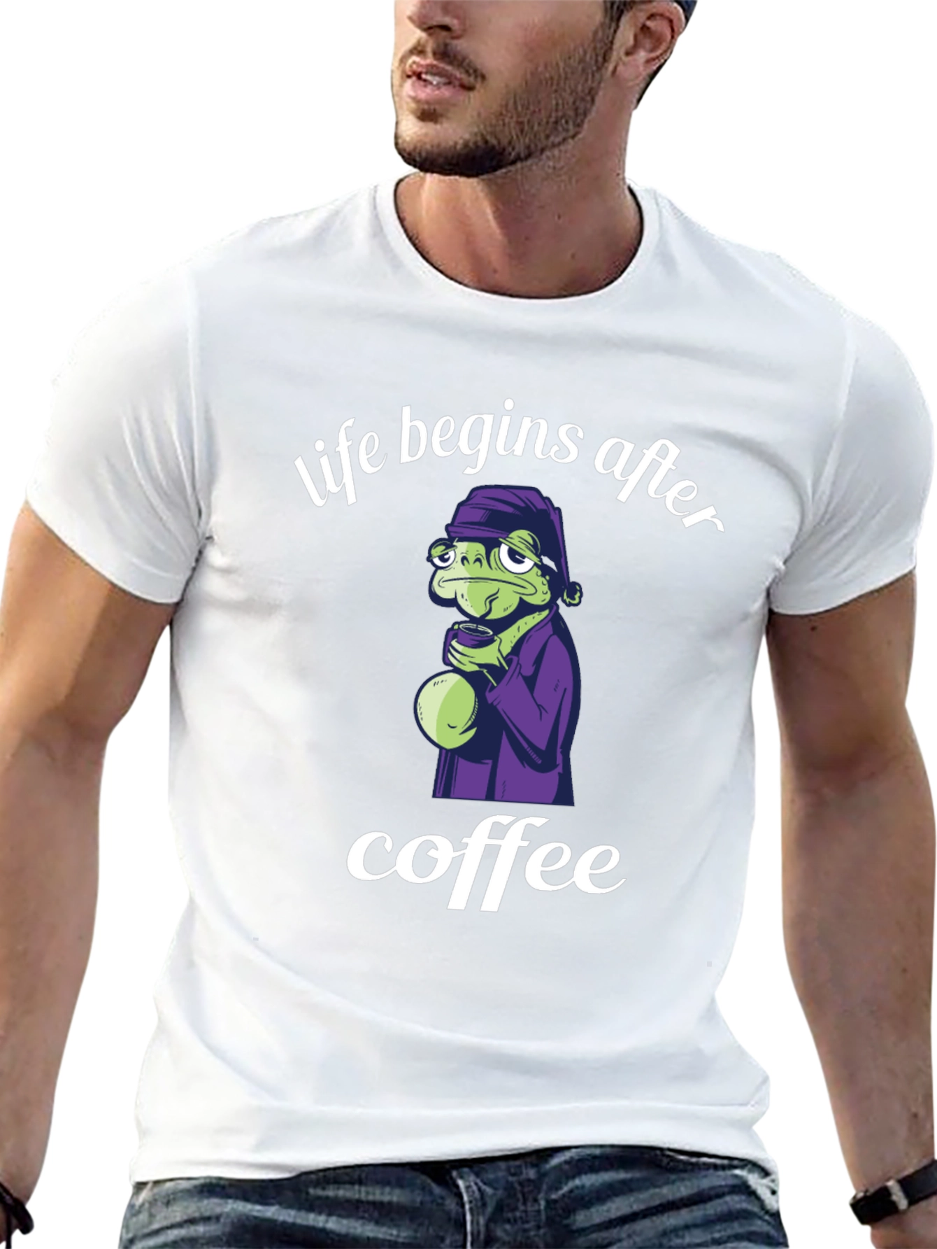 Life Begins After Coffee Black T-Shirt