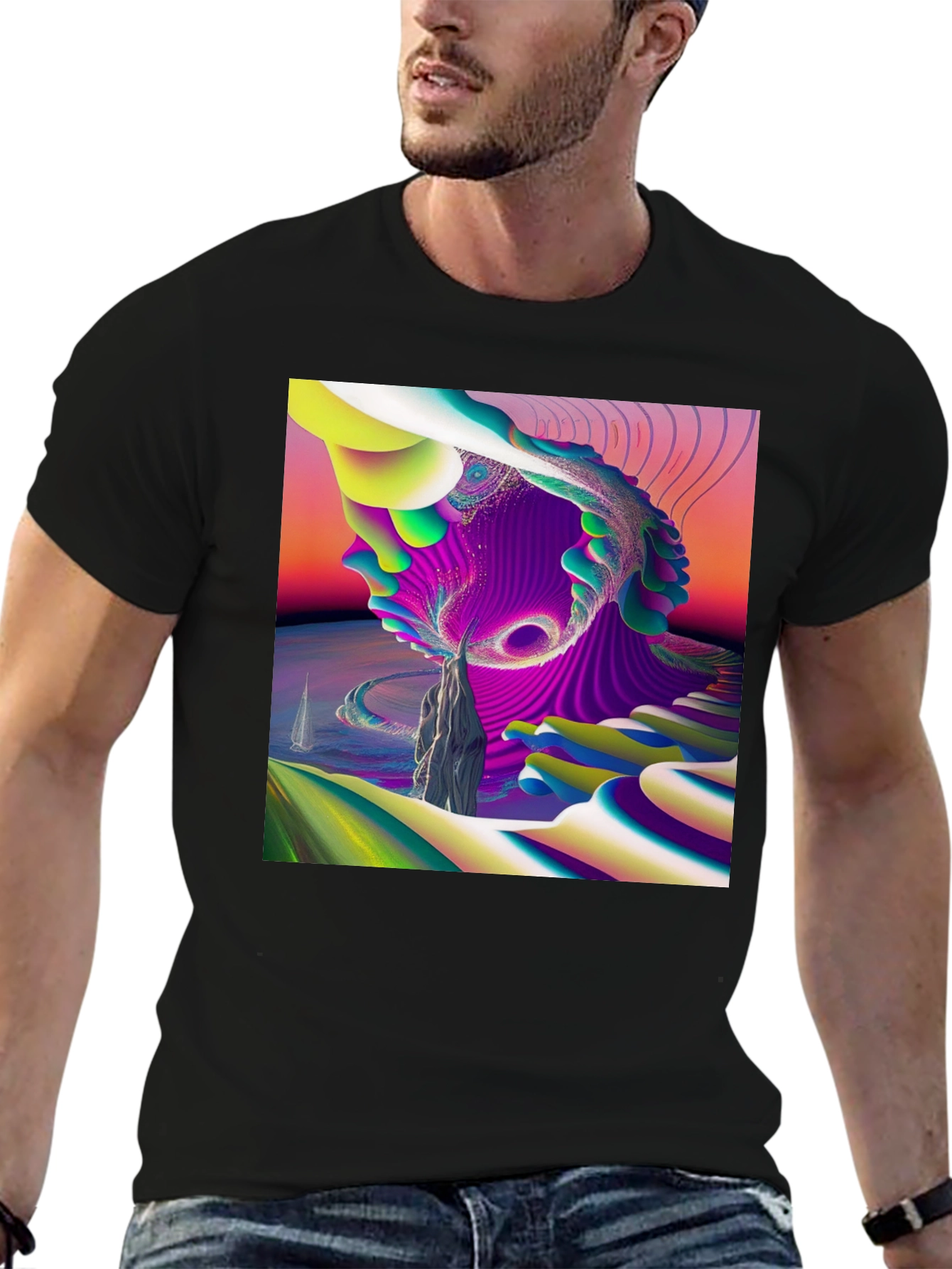 Abstract Art Tee - Vibrant Graphic Print T-Shirt