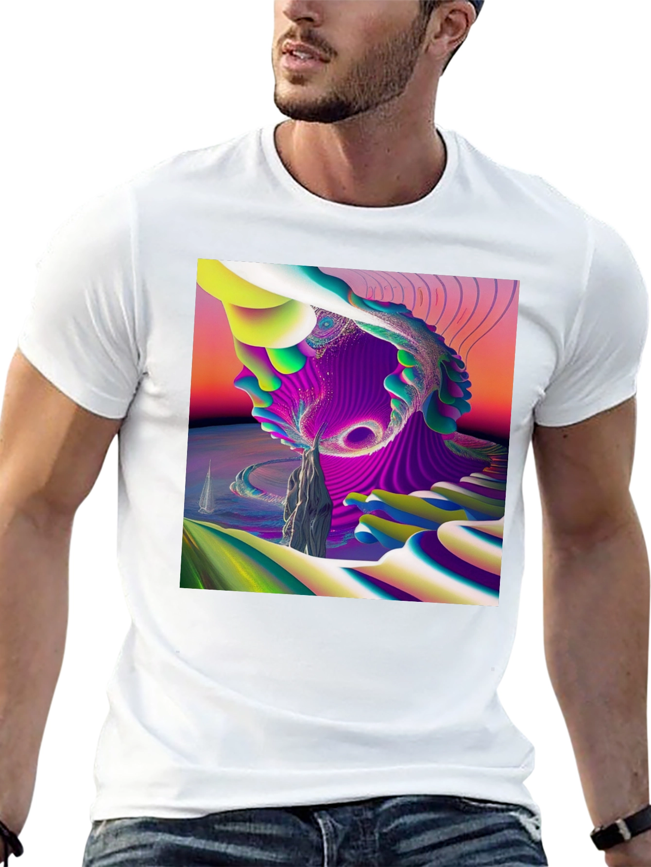 Abstract Art Tee - Vibrant Graphic Print T-Shirt
