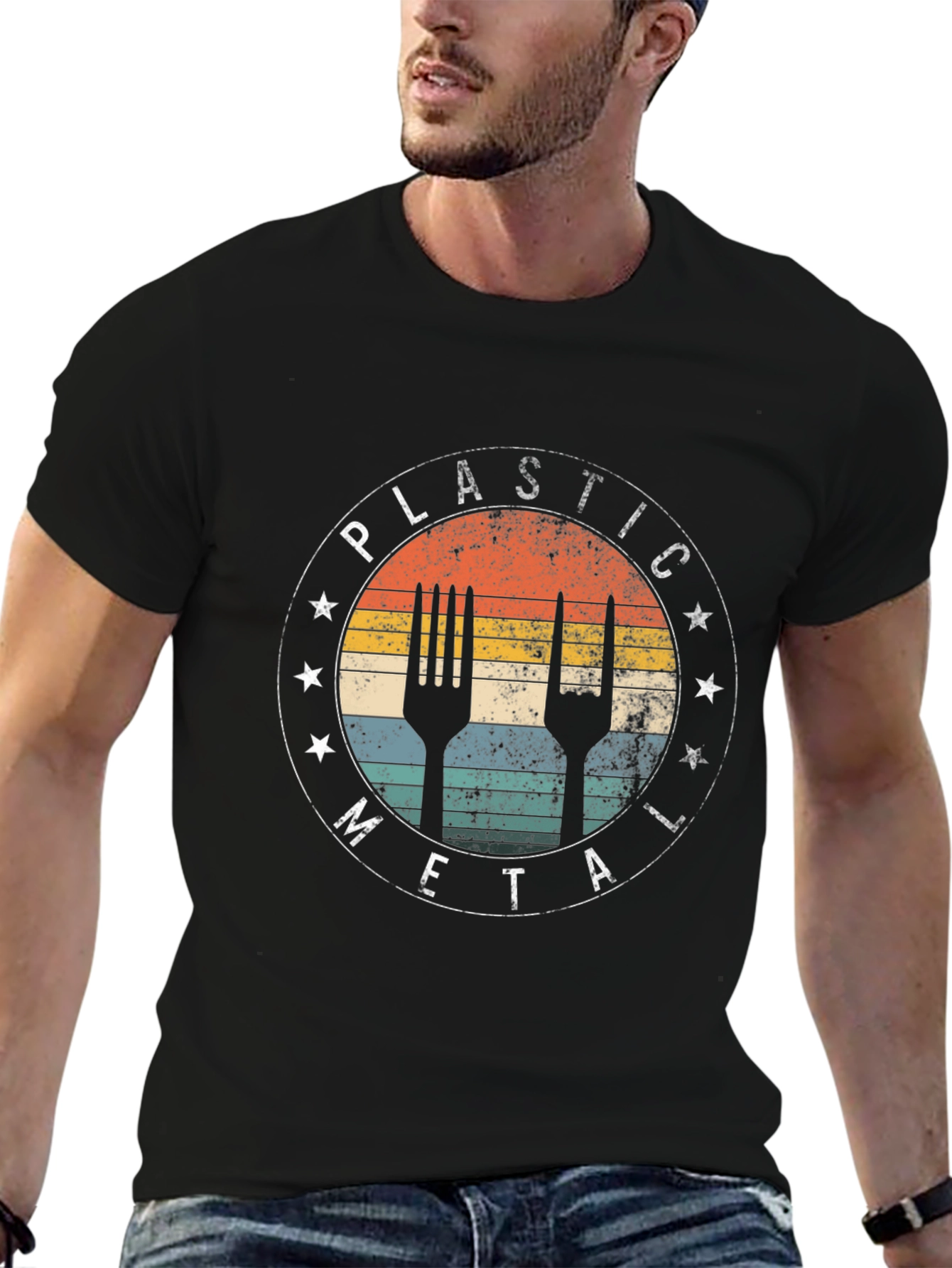 Plastic Metal Graphic Tee - Cool Rocker T-Shirt