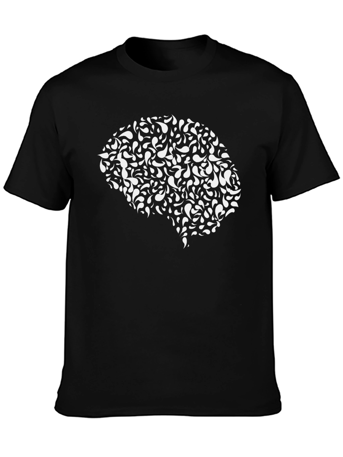 Brain Graphic Tee - Black Cotton T-Shirt