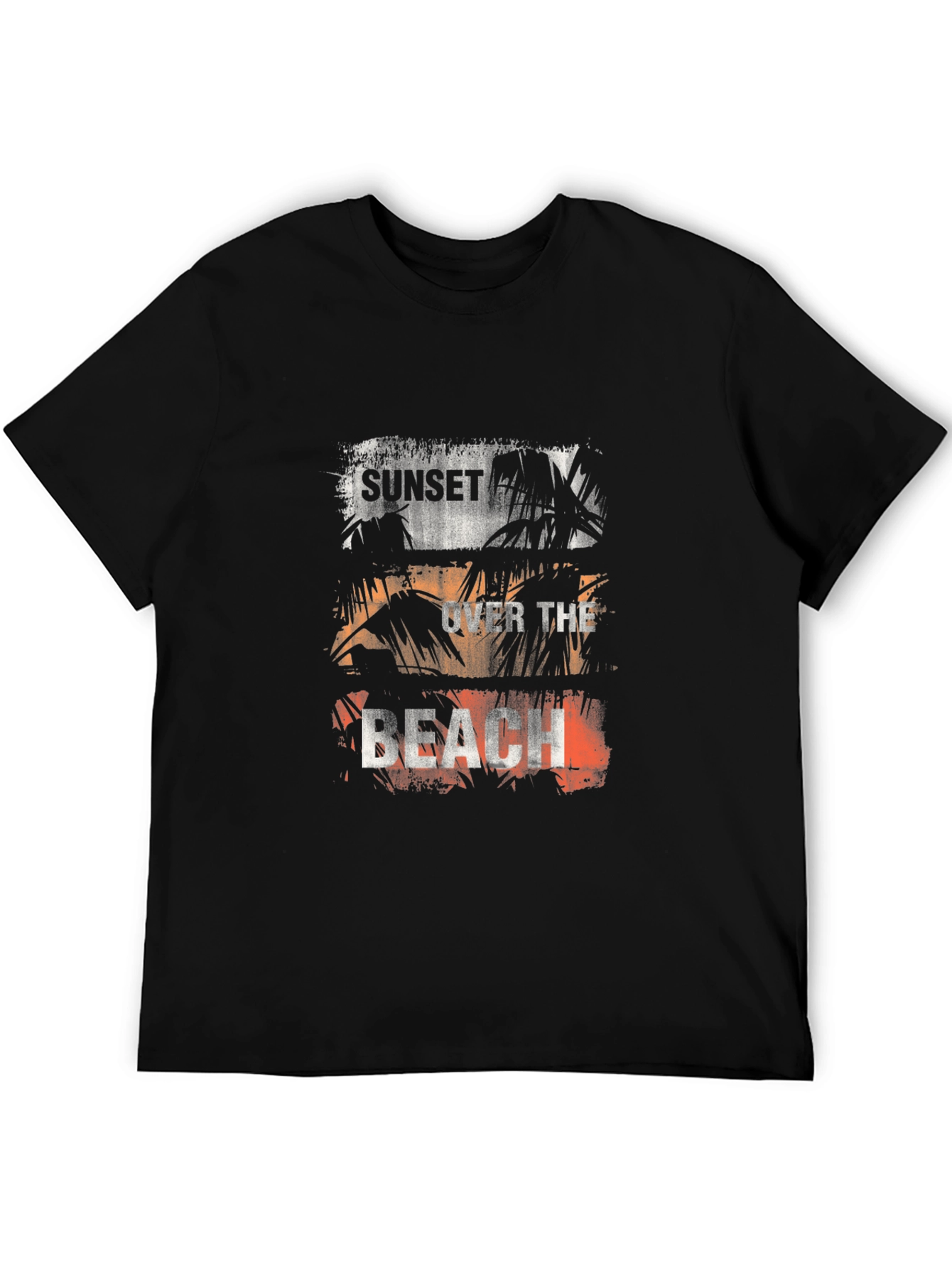 Sunset Over The Beach Graphic Tee - Black
