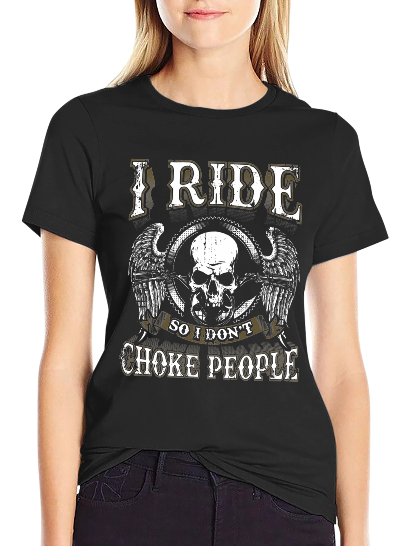 I Ride So I Dont Choke People Biker T-Shirt
