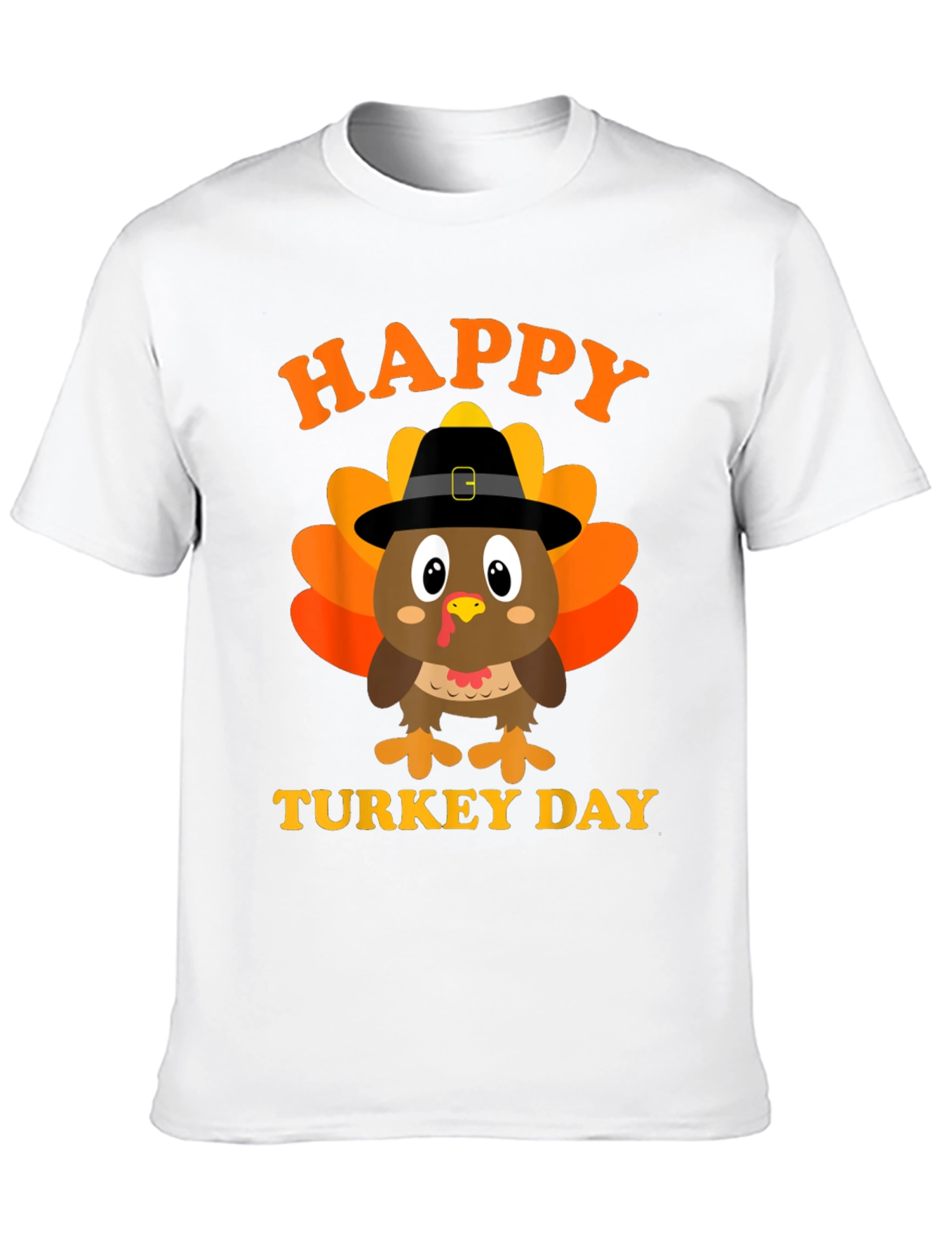 Happy Turkey Day Graphic Tee - Thanksgiving Shirt