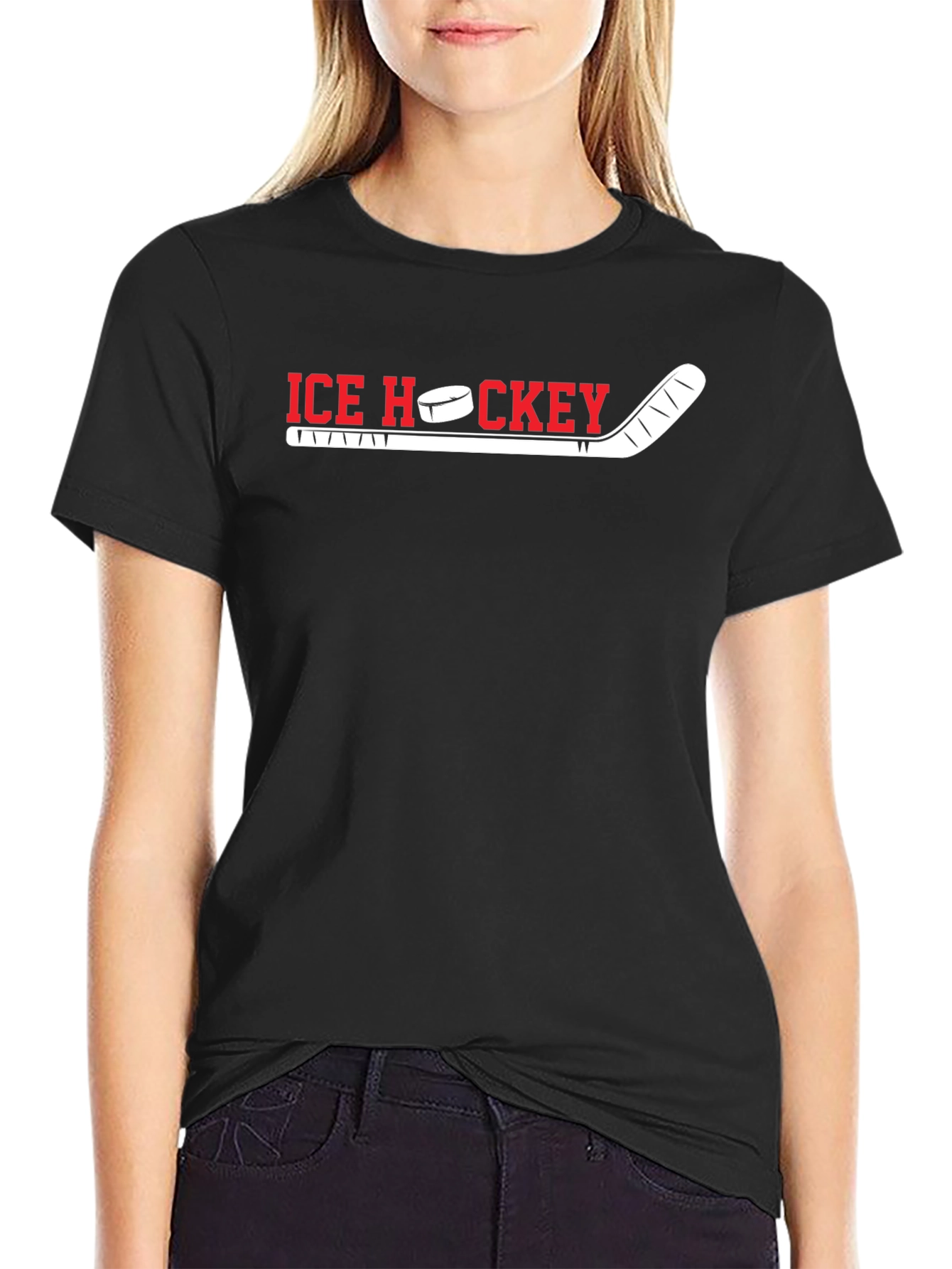 Ice Hockey Graphic T-Shirt - Sporty Casual Tee