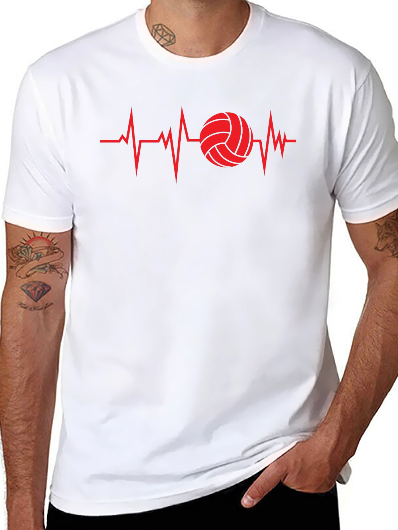 Volleyball Heartbeat Graphic Tee - Sports Fan T-Shirt