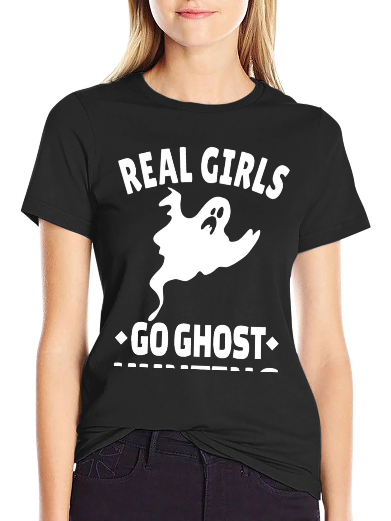 Real Girls Go Ghost Hunting T-Shirt - Halloween Tee