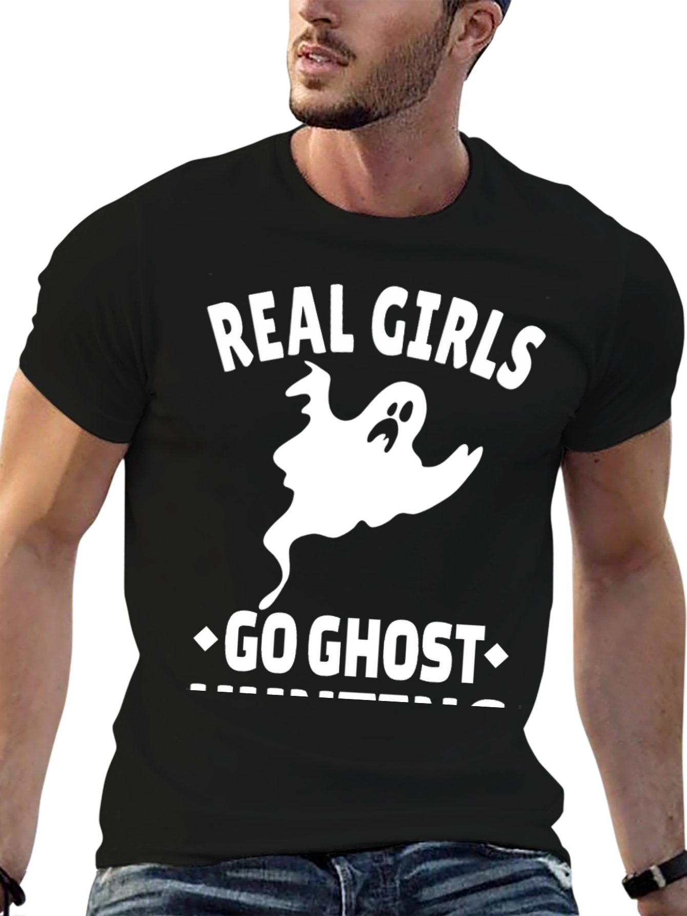 Real Girls Go Ghost Hunting T-Shirt - Halloween Tee