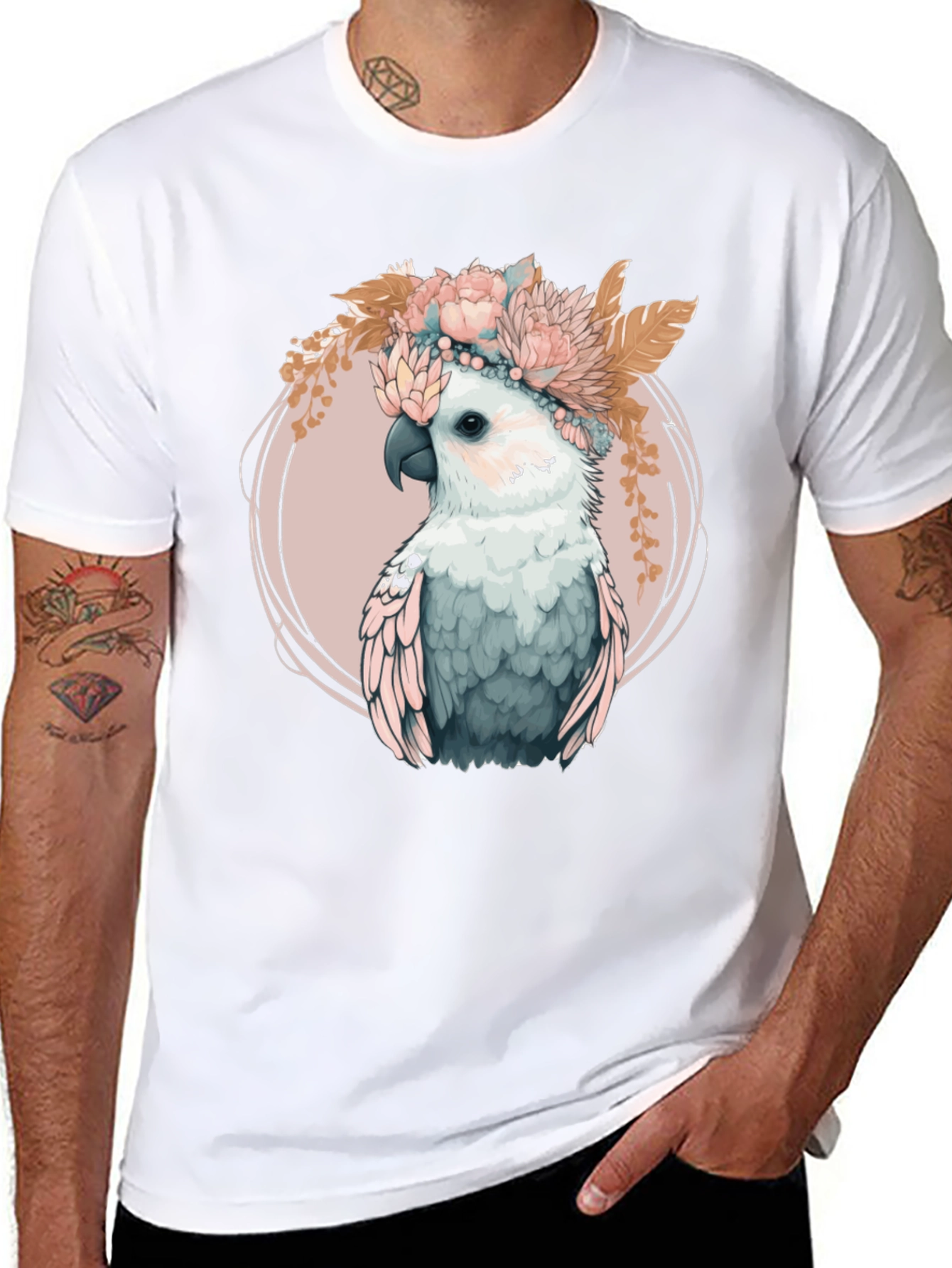 Floral Crown Cockatoo Graphic Tee