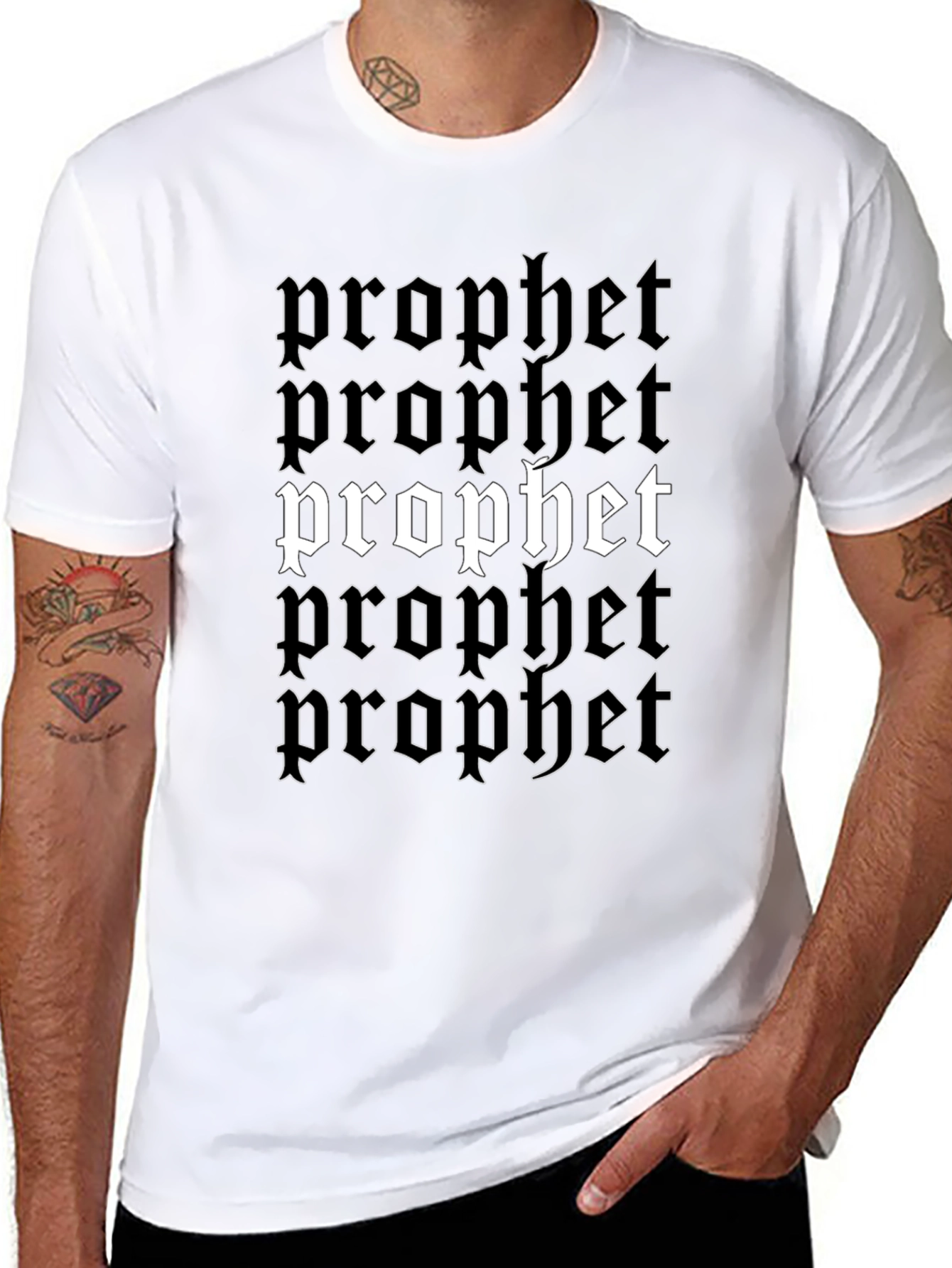 Prophet Graphic Tee - Black Cotton Blend Bold Design