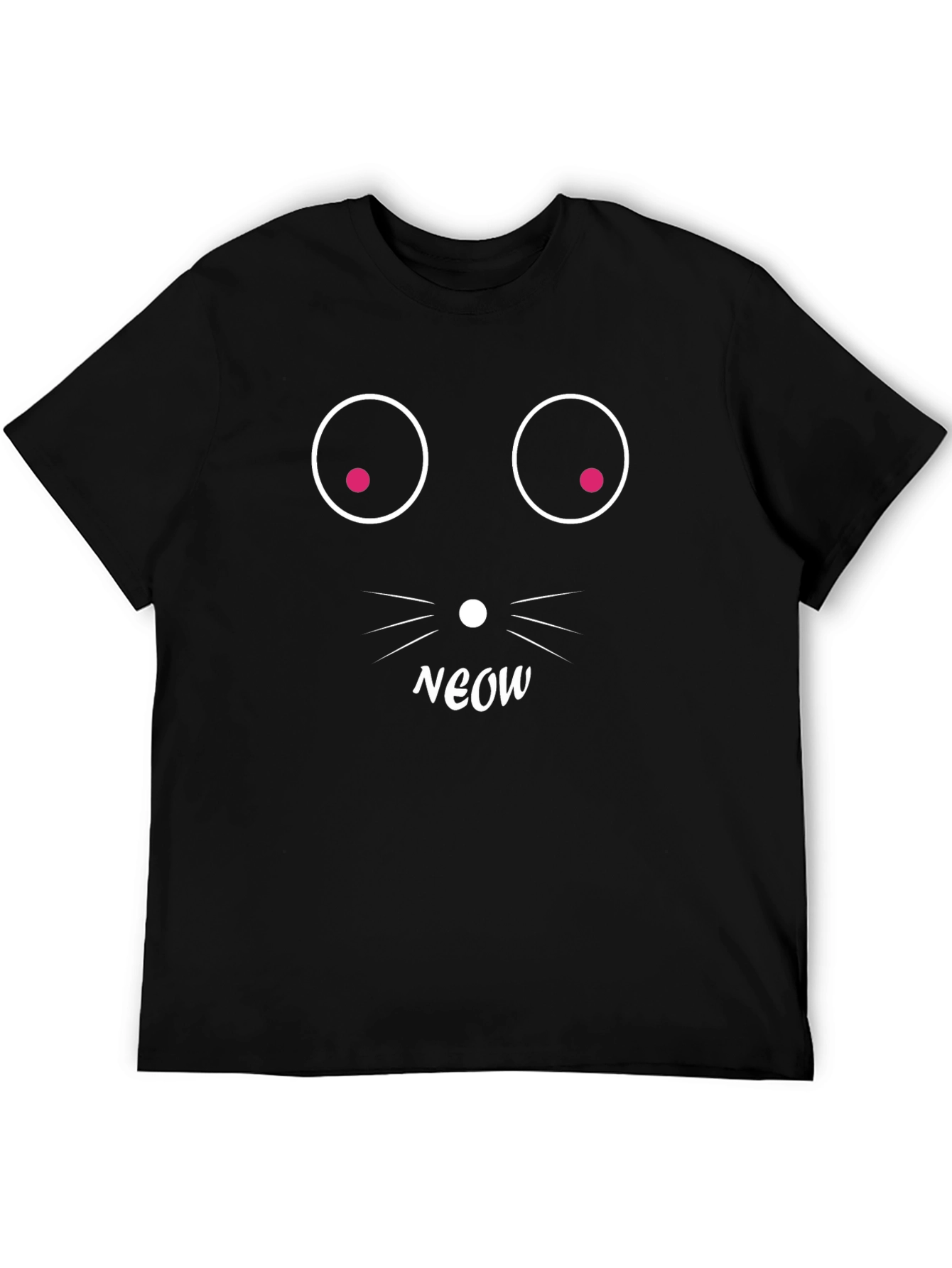 Funny Cat Face Black T-Shirt