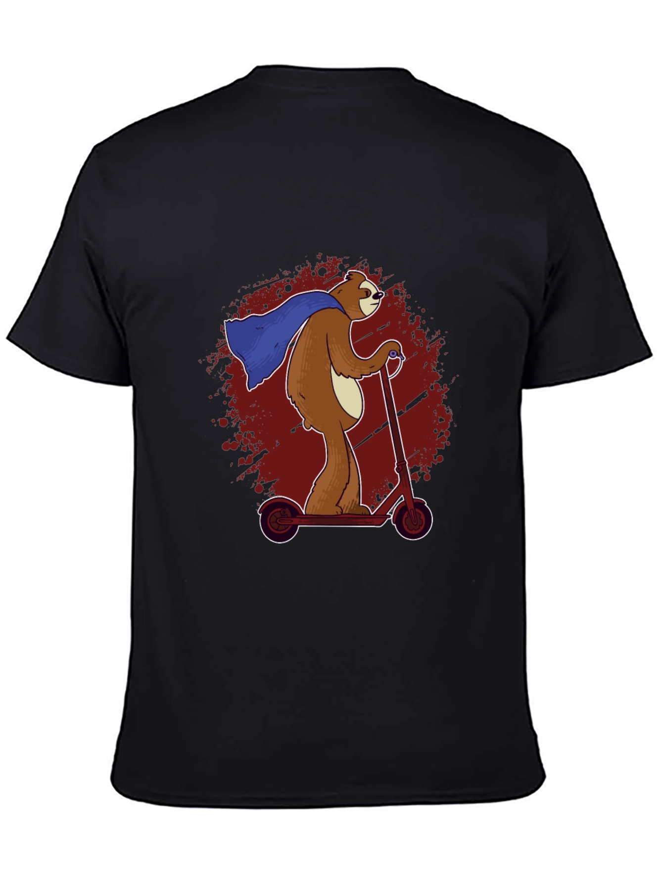 Superhero Sloth Scooter T-Shirt - Funny Sloth Cape Design