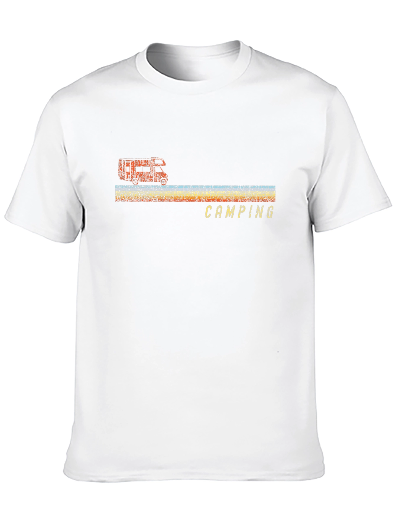 Retro Camping T-Shirt - Black Short Sleeve