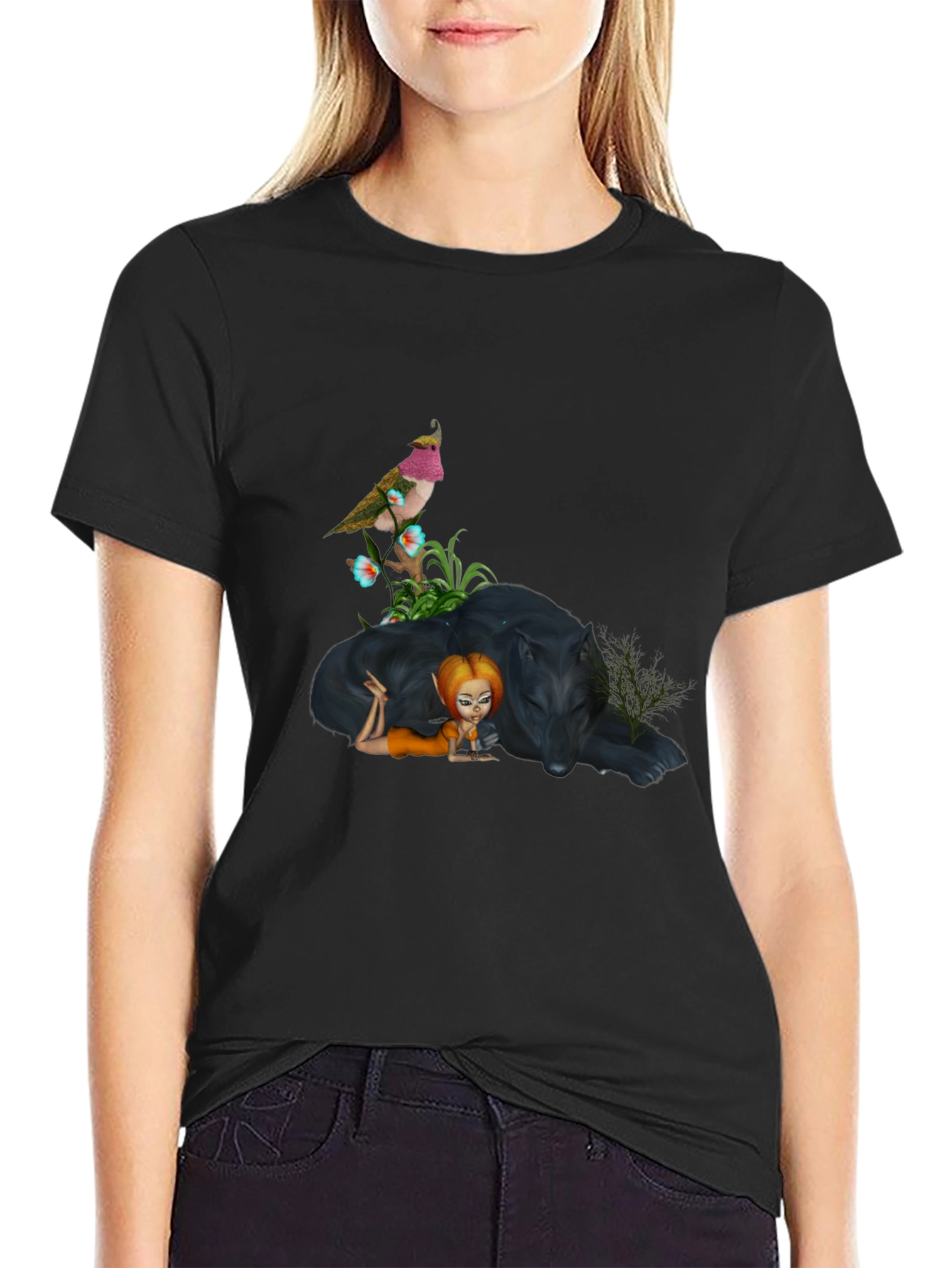 Fantasy Art Black T-Shirt