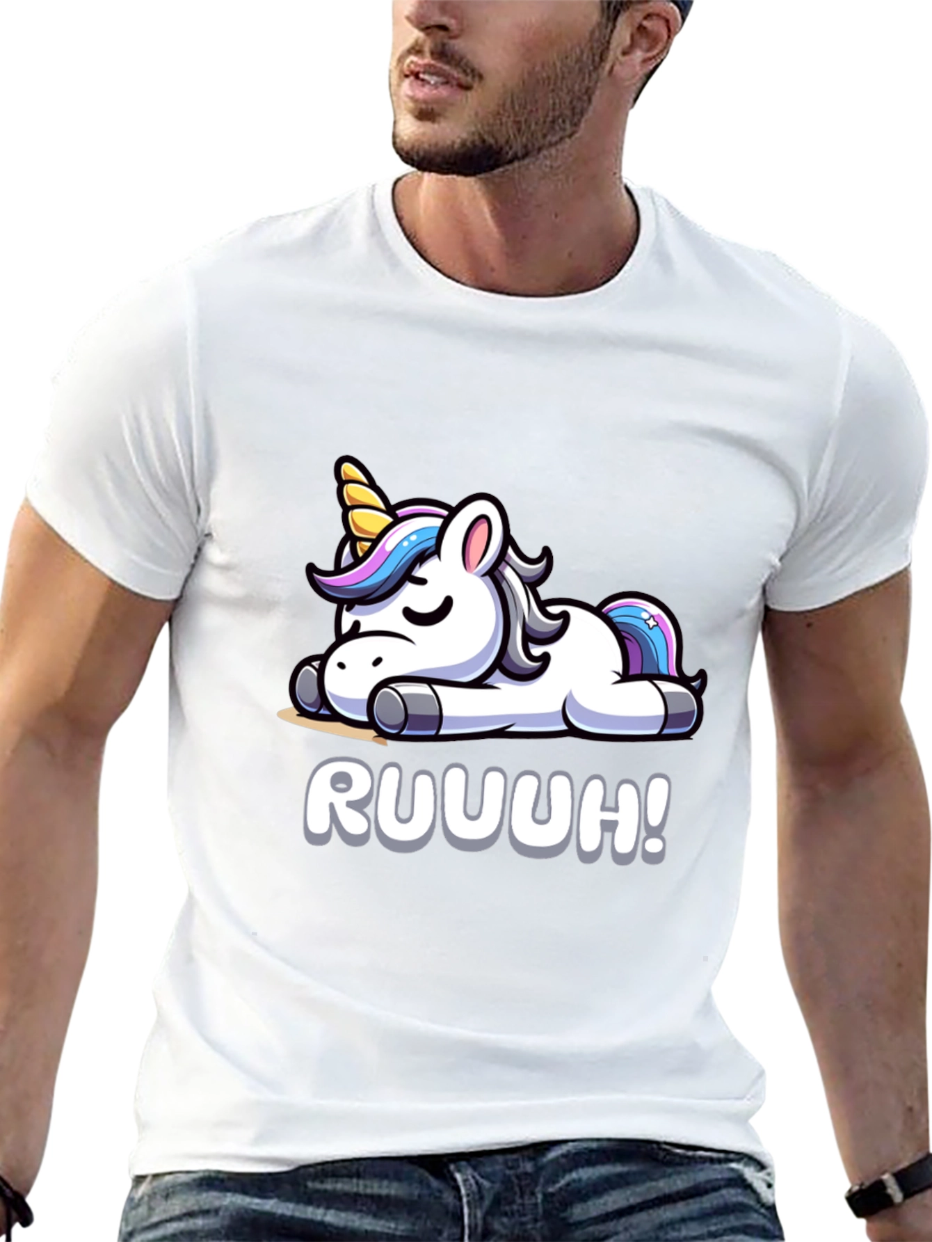 Unicorn Ruuuh! Graphic Black T-Shirt