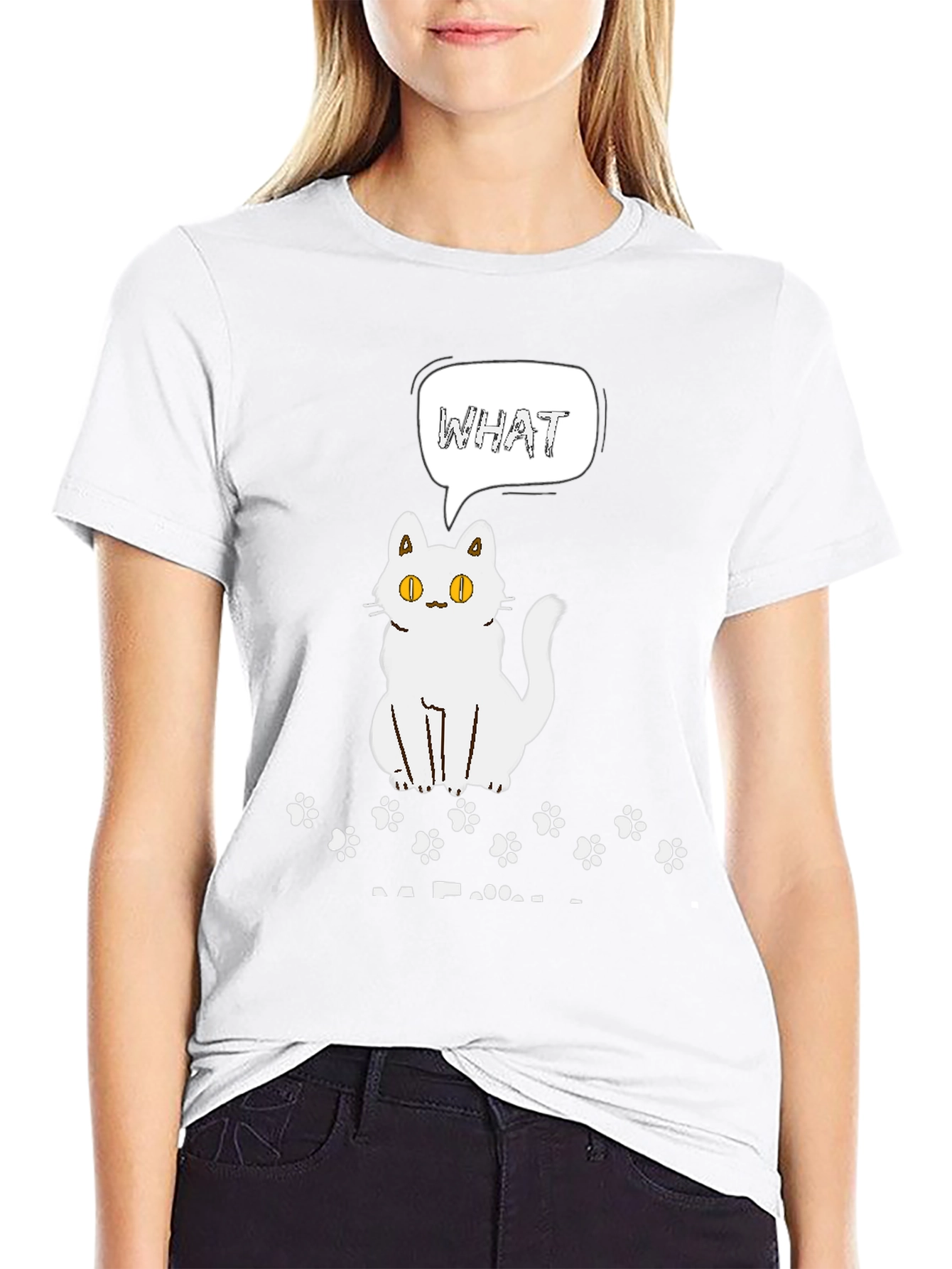 Funny Cat What T-Shirt for Men