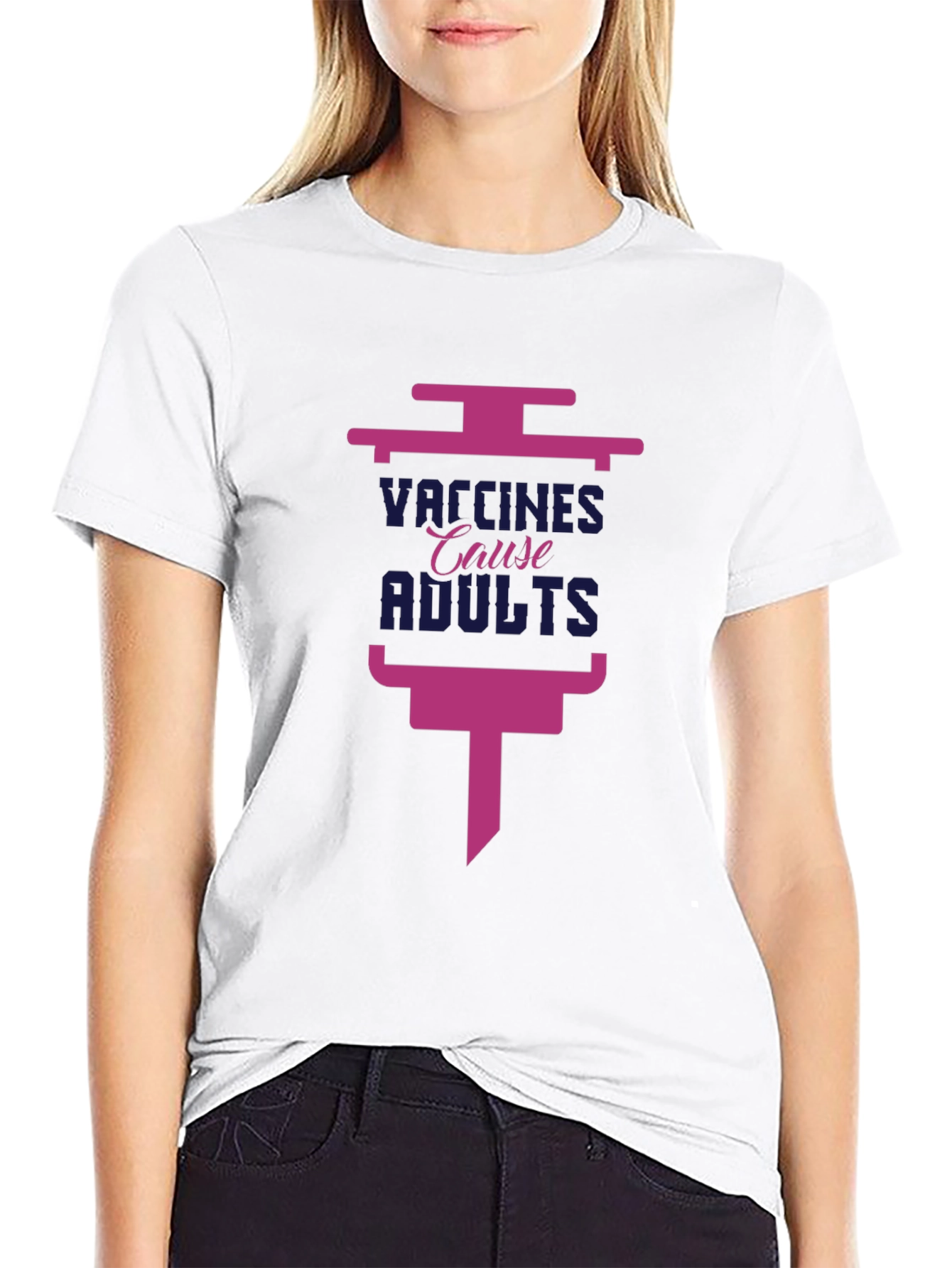 Vaccines Cause Adults Black T-Shirt