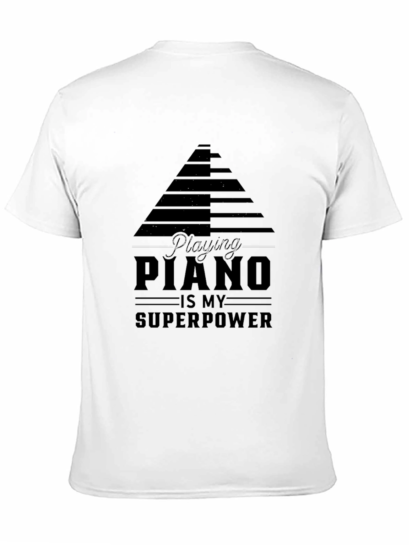 Piano Superpower Black Graphic T-Shirt