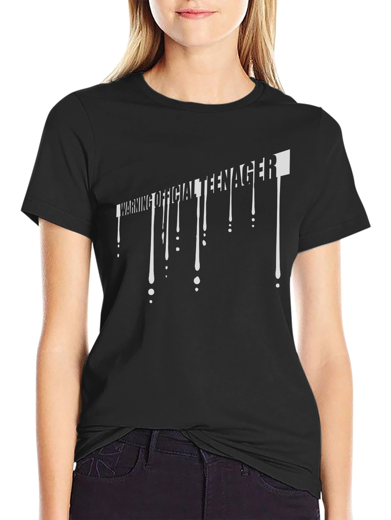 Warning Official Teenager Black Graphic Tee