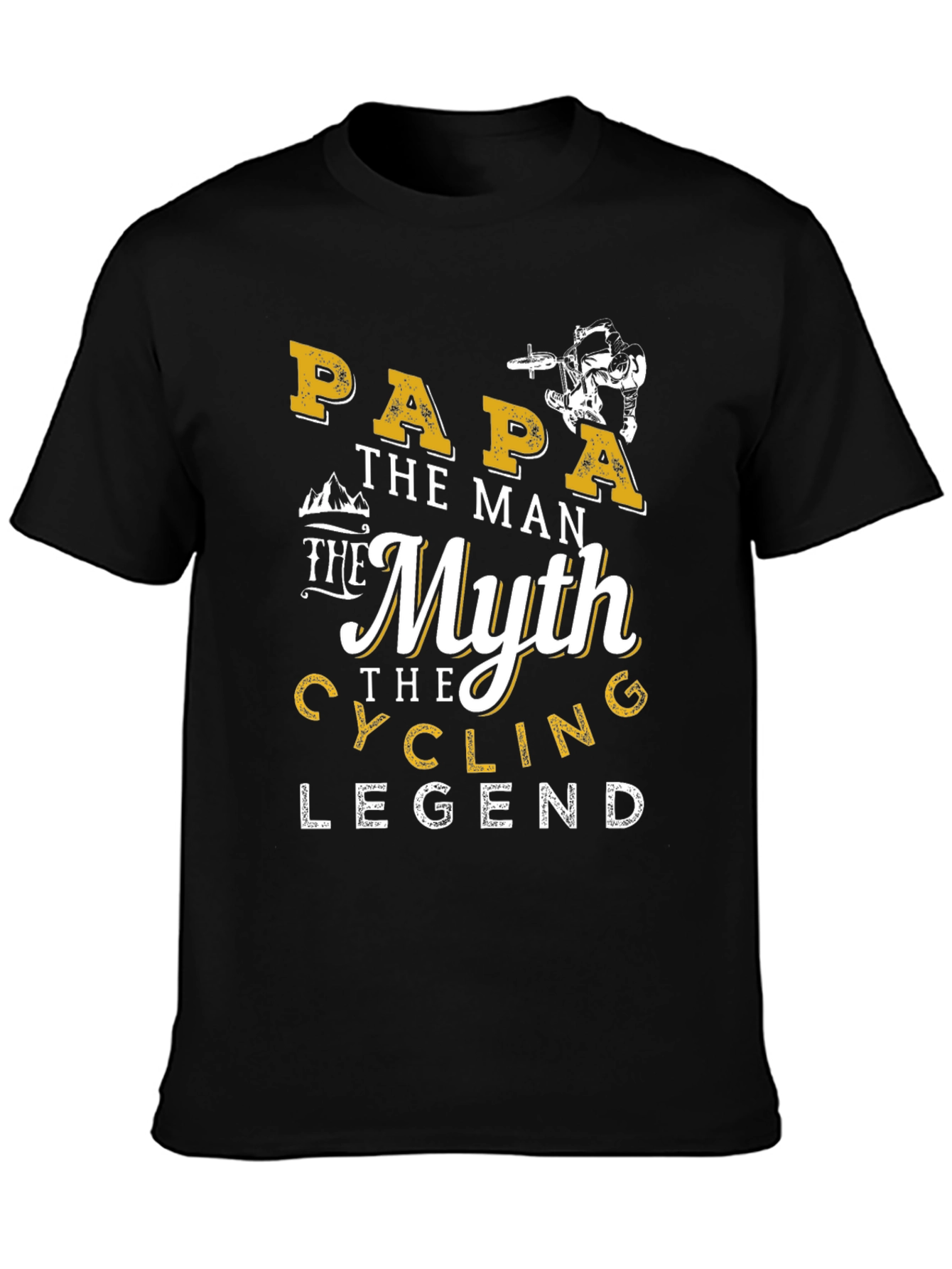 Papa Cycling Legend Graphic T-Shirt - Black