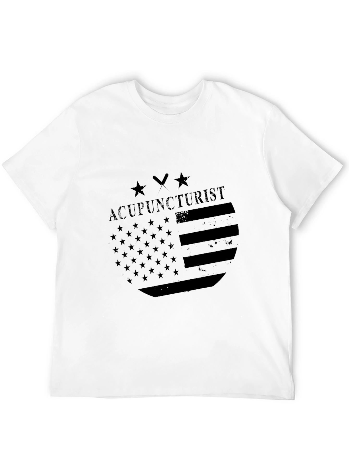 Acupuncturist American Flag Black T-Shirt
