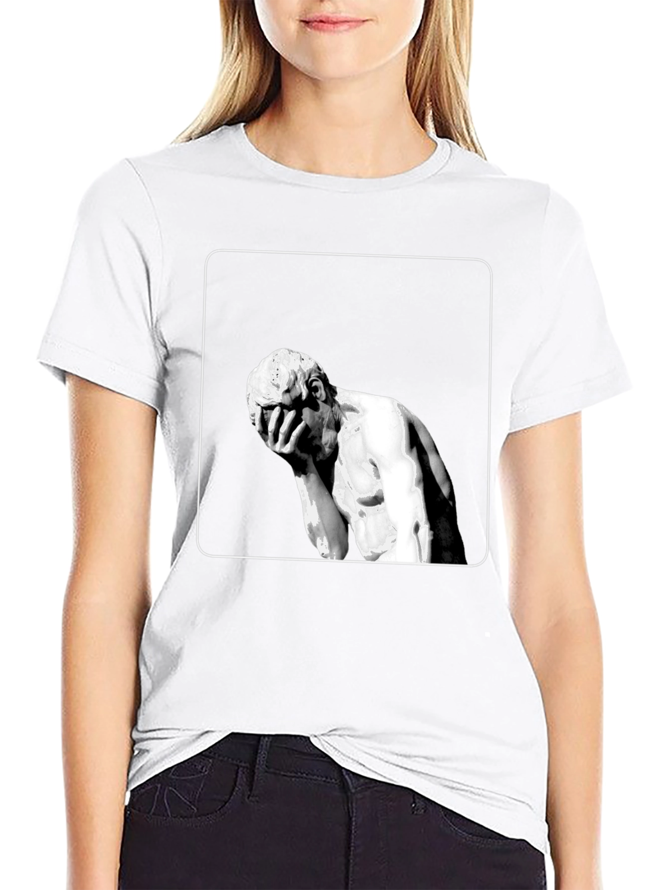Modern Art Tee - Melancholy Statue Graphic