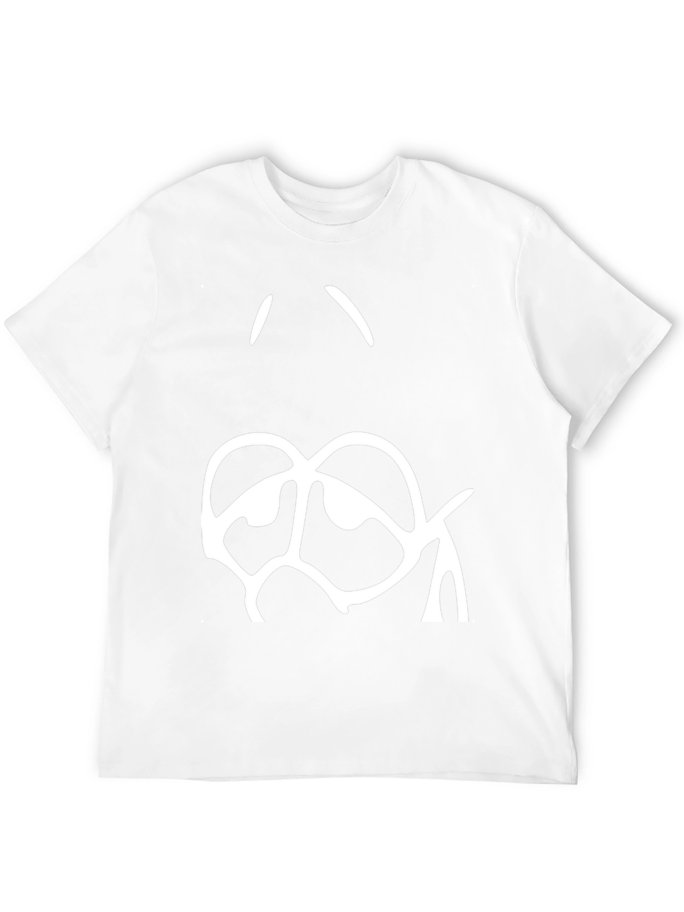 Abstract Face Graphic T-Shirt - Black
