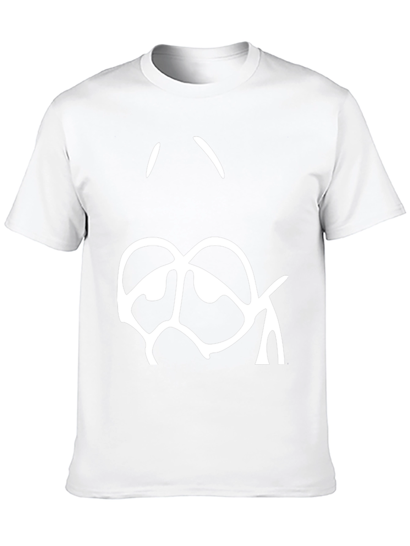 Abstract Face Graphic T-Shirt - Black