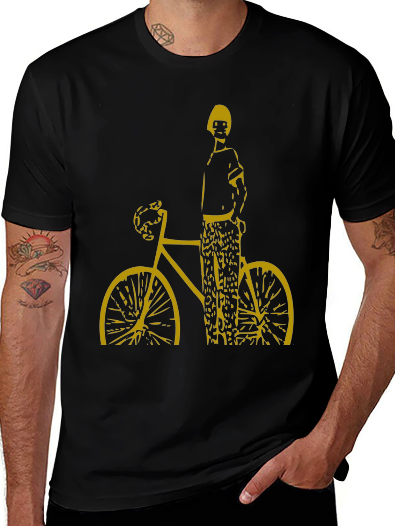 Cool Graphic Tee - Man on Bike