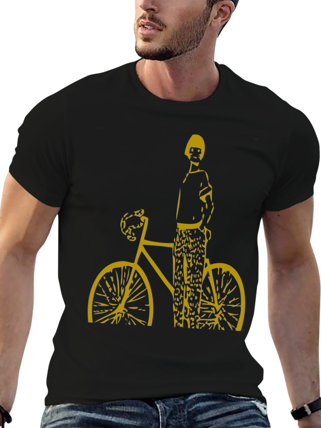 Cool Graphic Tee - Man on Bike