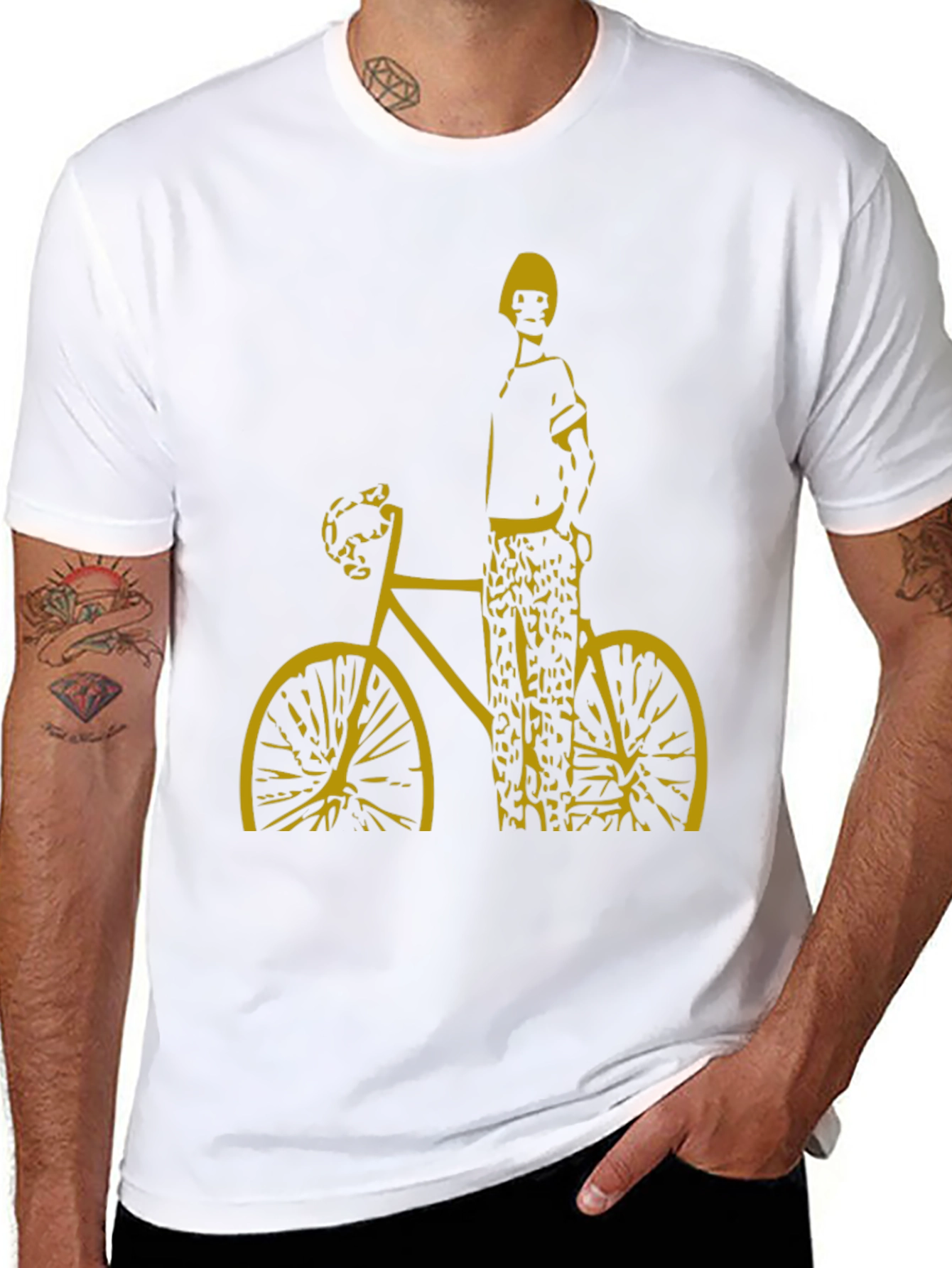 Cool Graphic Tee - Man on Bike