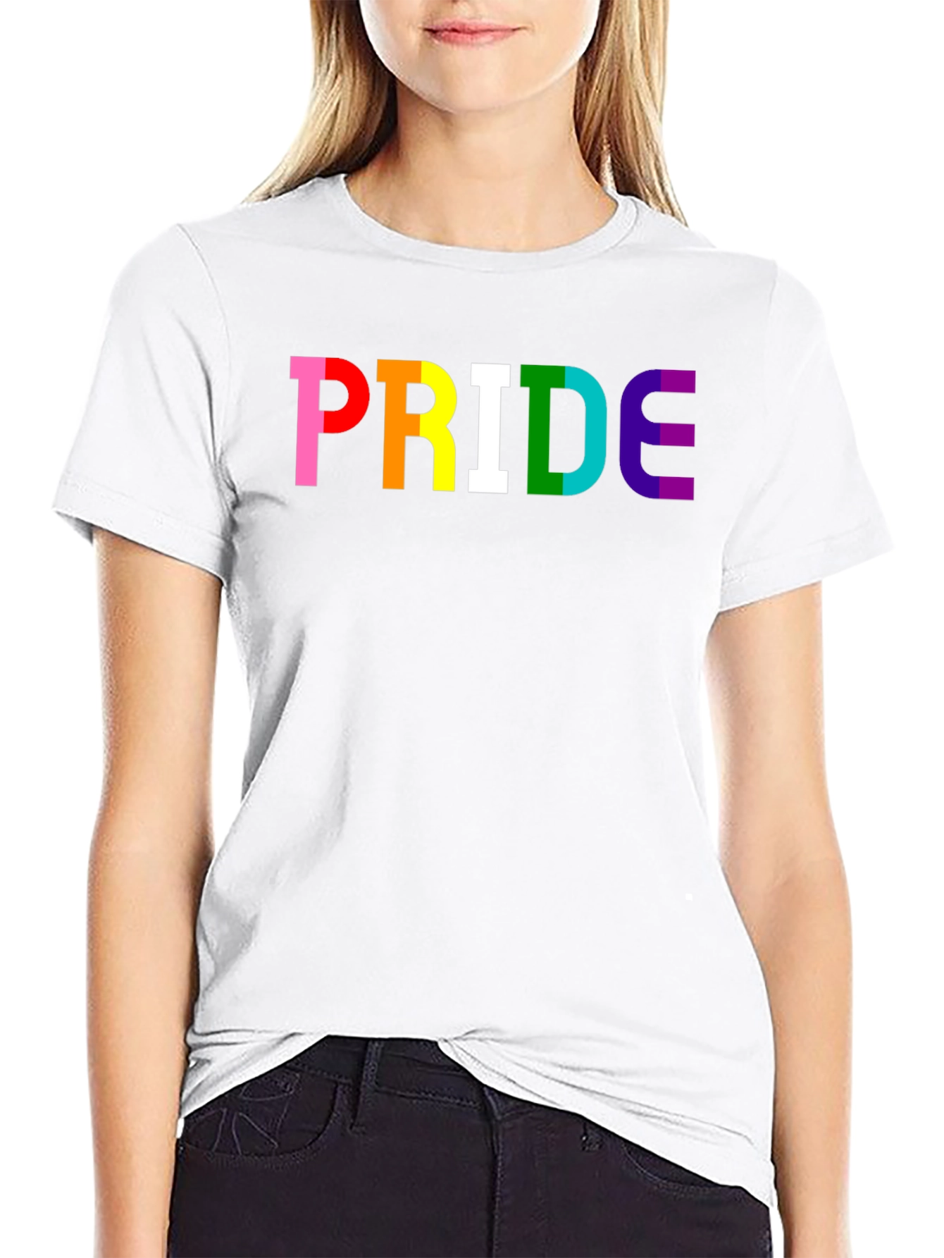 PRIDE Rainbow Graphic T-Shirt - Black Cotton Blend