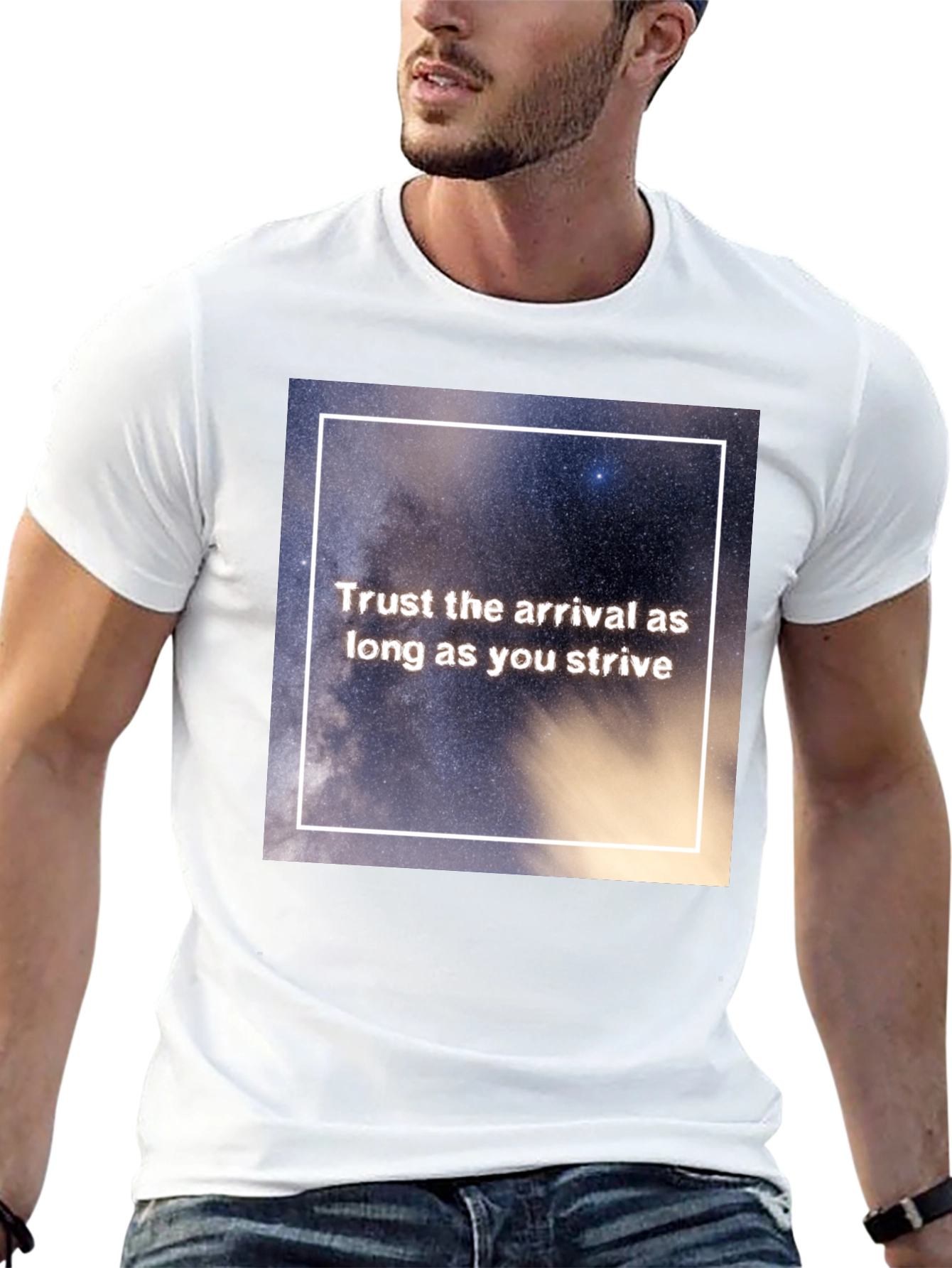 Trust The Arrival Graphic Tee - Black Casual T-Shirt