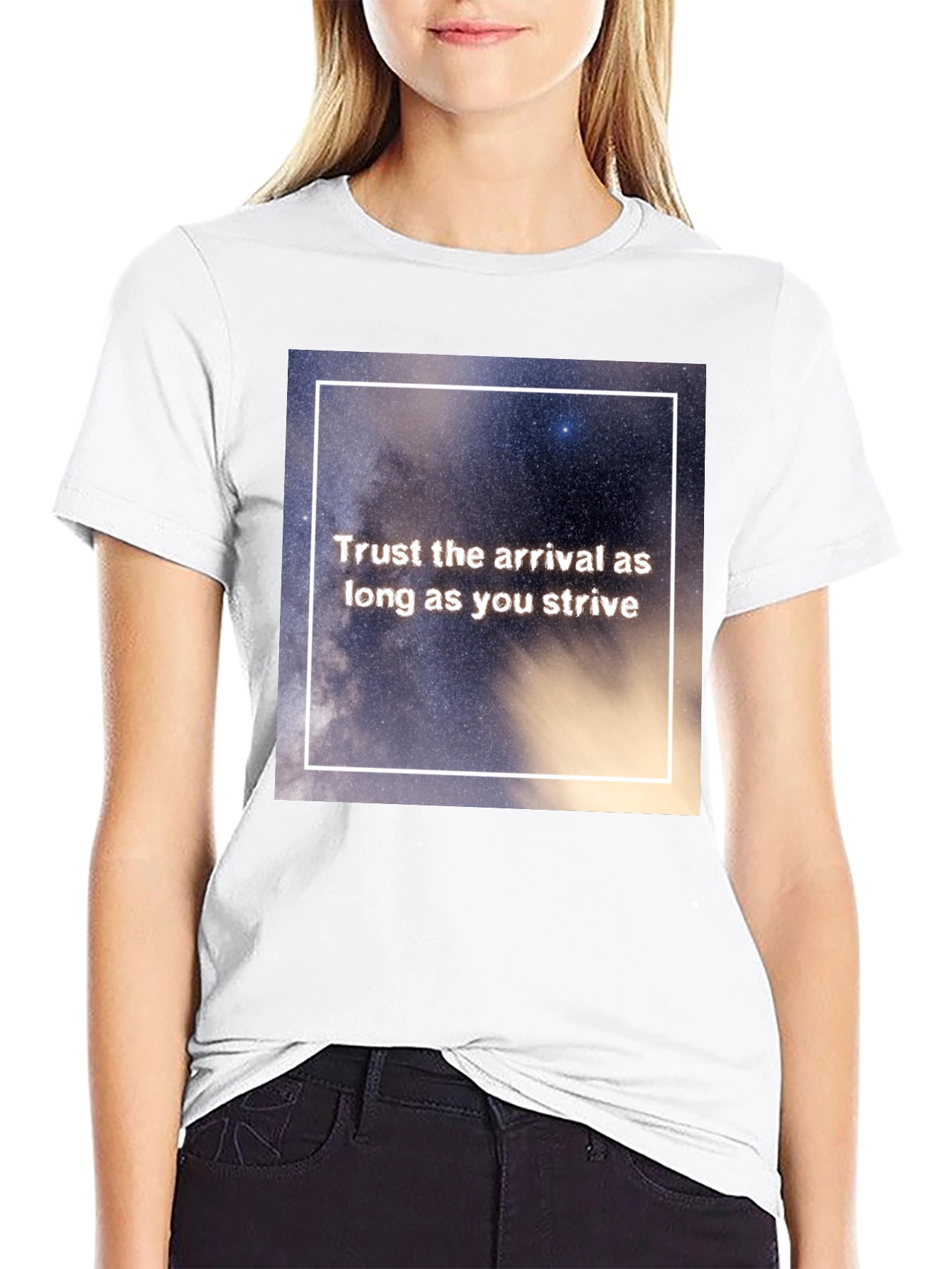 Trust The Arrival Graphic Tee - Black Casual T-Shirt