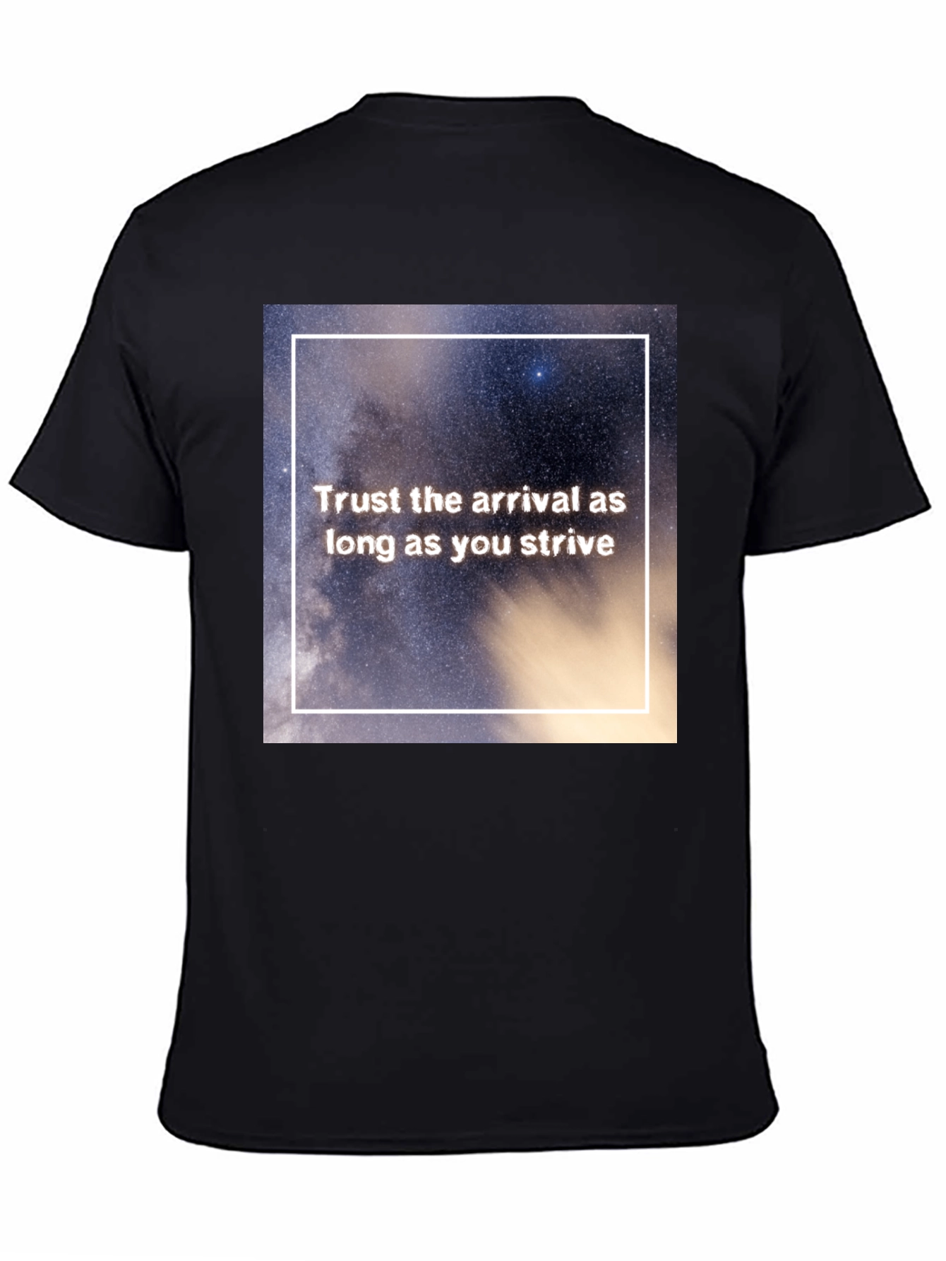 Trust The Arrival Graphic Tee - Black Casual T-Shirt