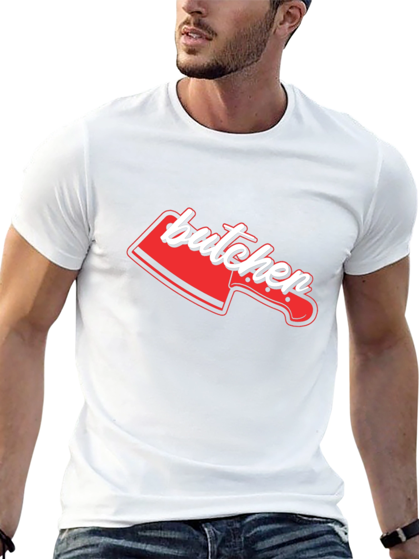 Butcher Knife Graphic Tee - Novelty T-Shirt