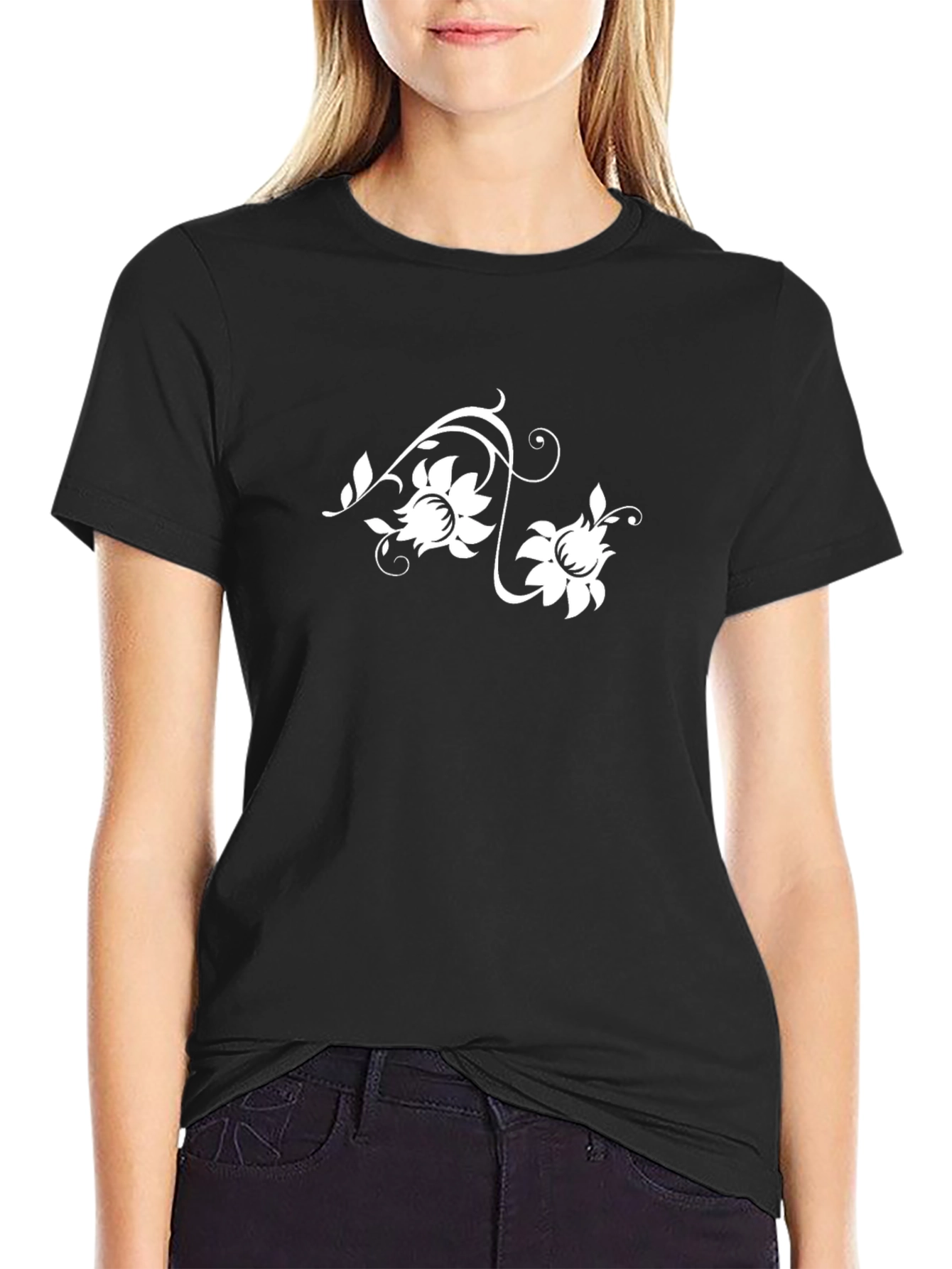 Black Floral Graphic Tee - Stylish Menswear