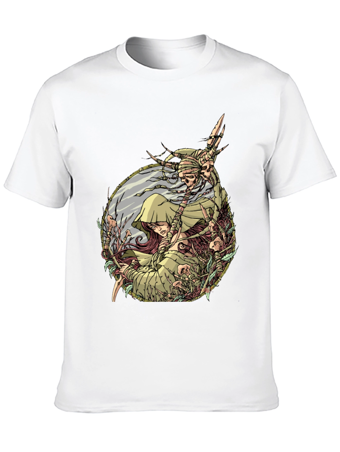 Mystic Forest Graphic Tee - Black Cotton Shirt
