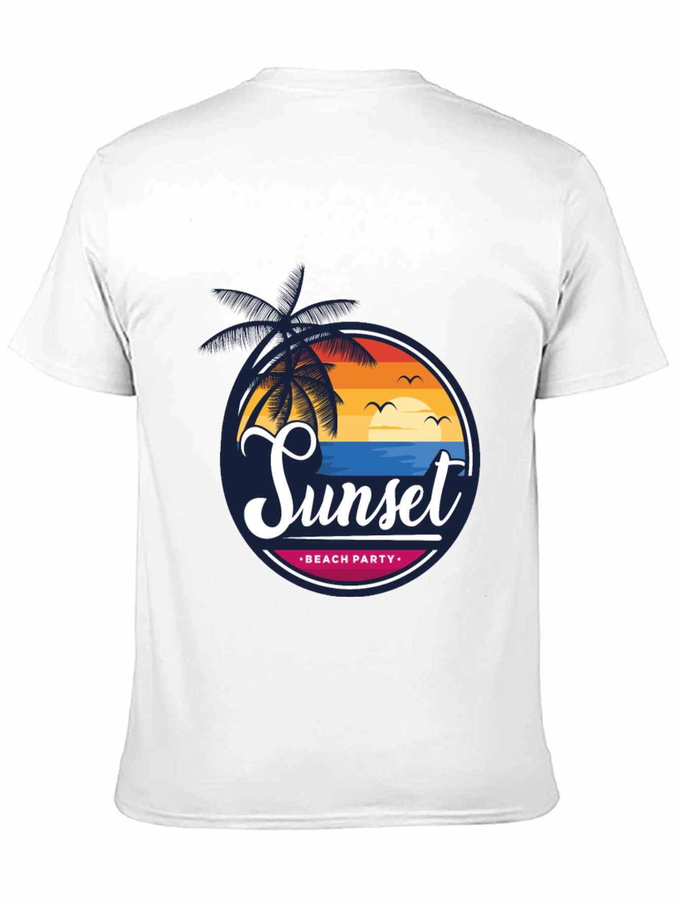 Sunset Beach Party Black Graphic Tee