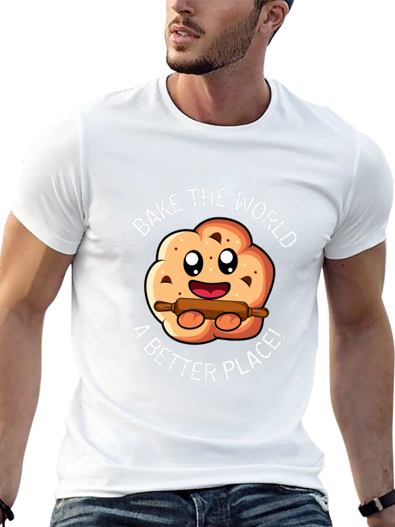 Bake the World T-Shirt - Cute Cookie Design