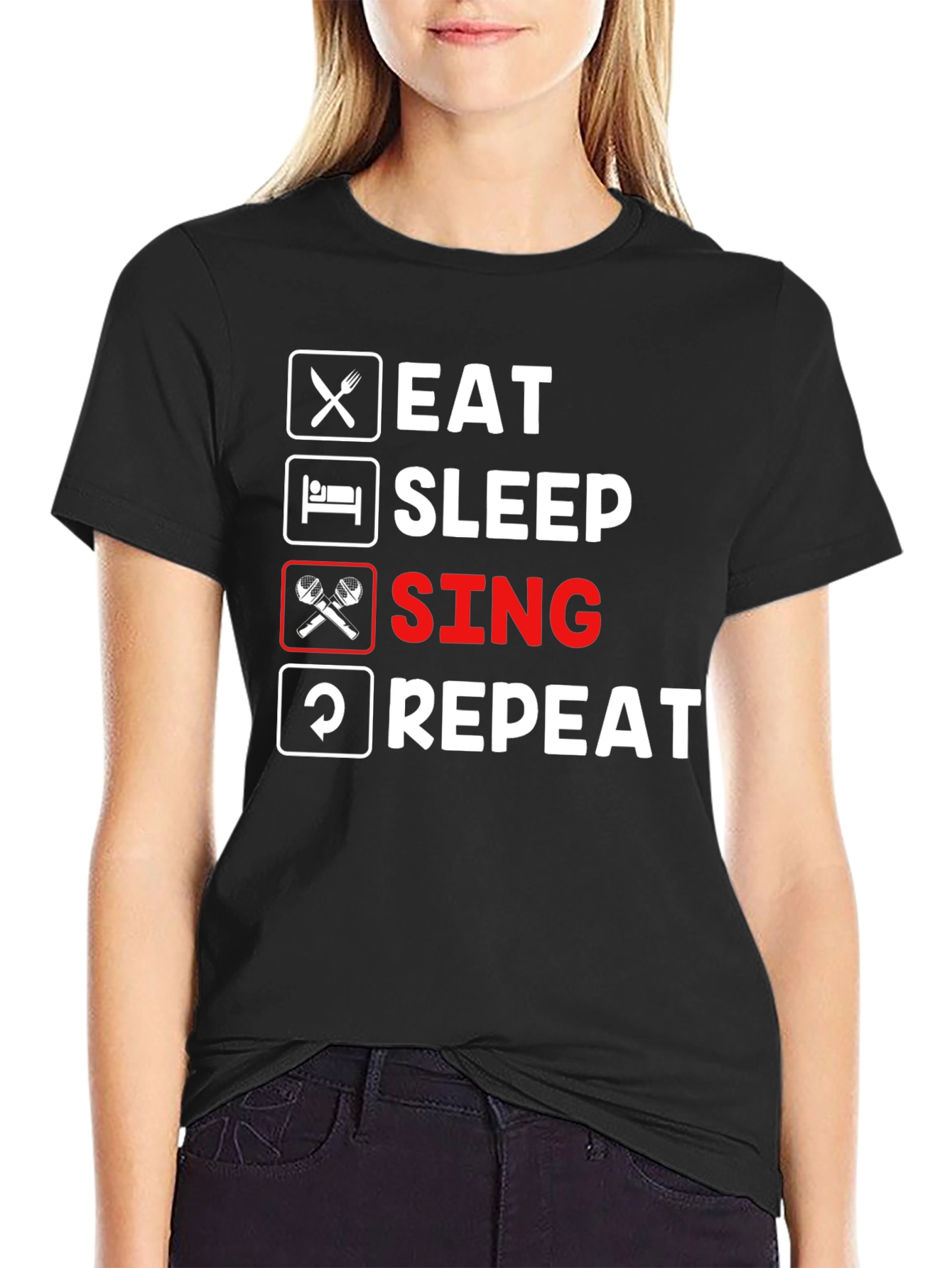 Eat Sleep Sing Repeat Graphic Tee