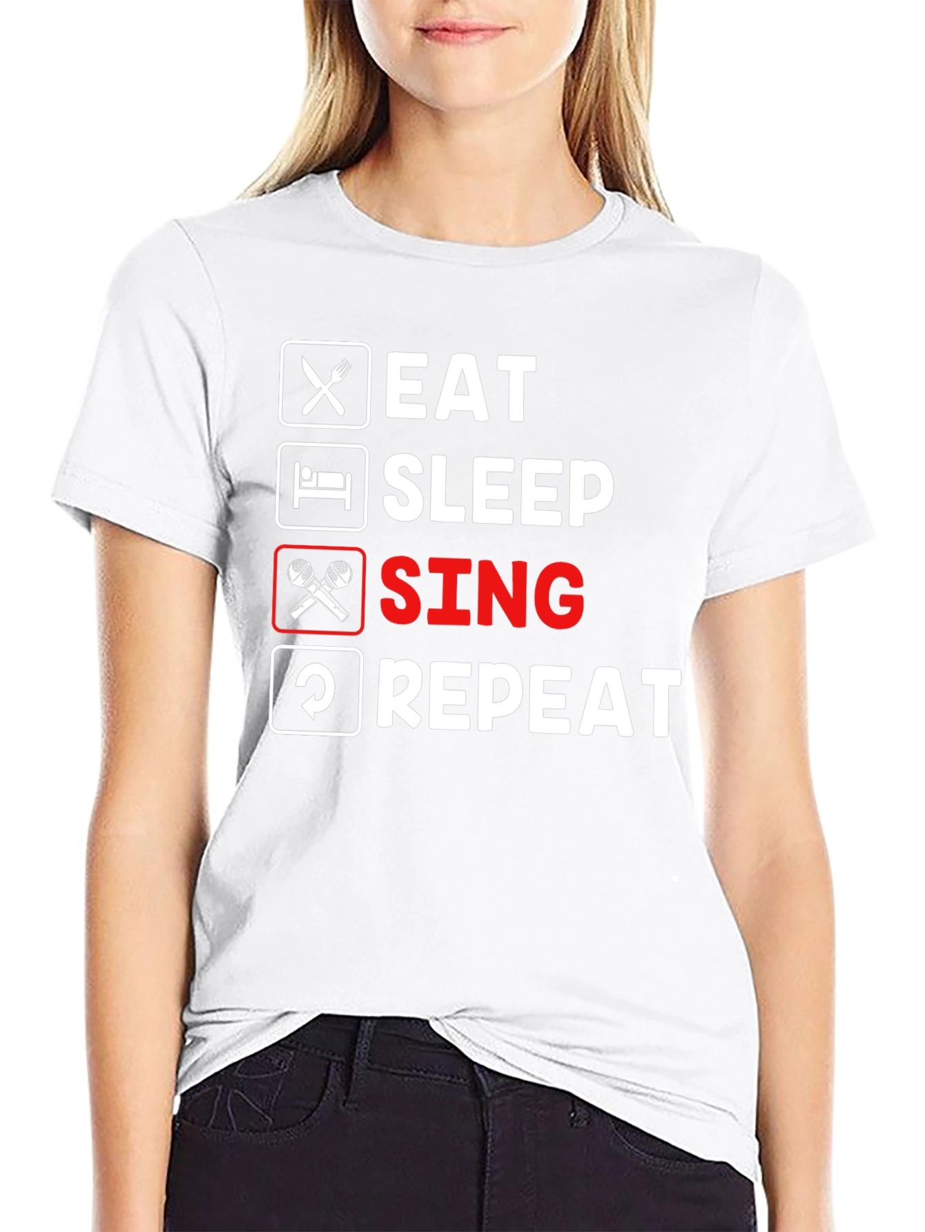 Eat Sleep Sing Repeat Graphic Tee