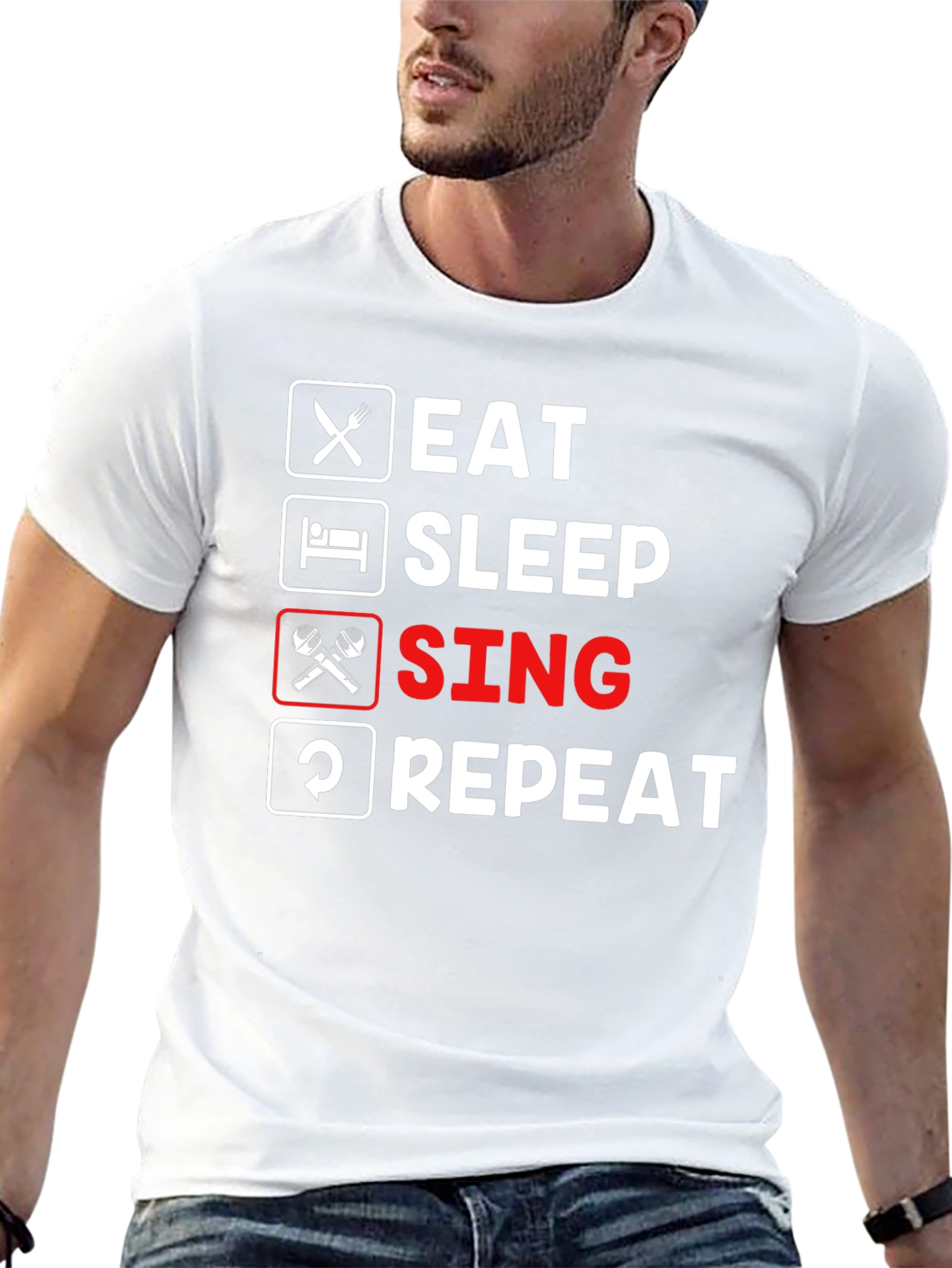 Eat Sleep Sing Repeat Graphic Tee