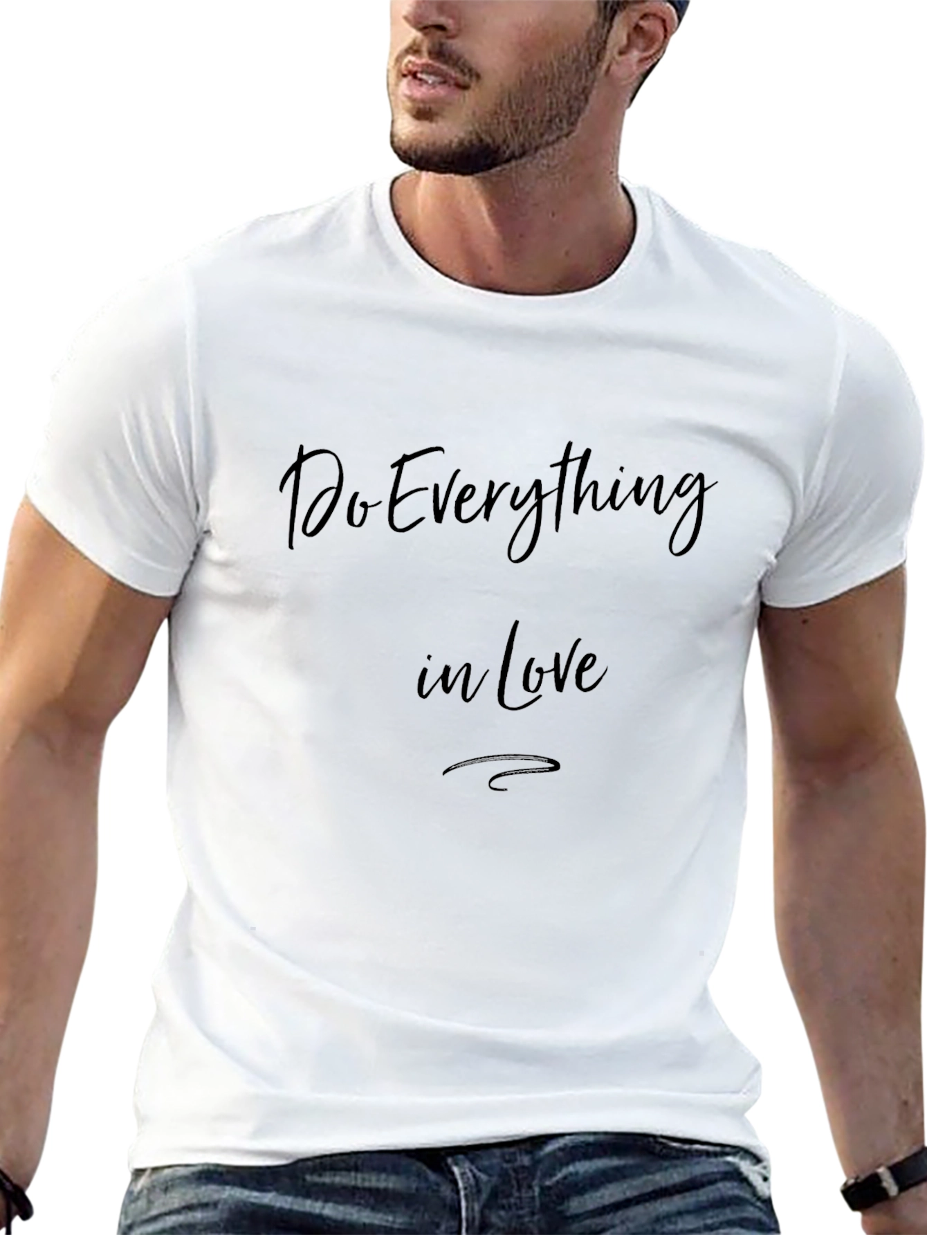 Inspirational Do Everything in Love Black T-Shirt